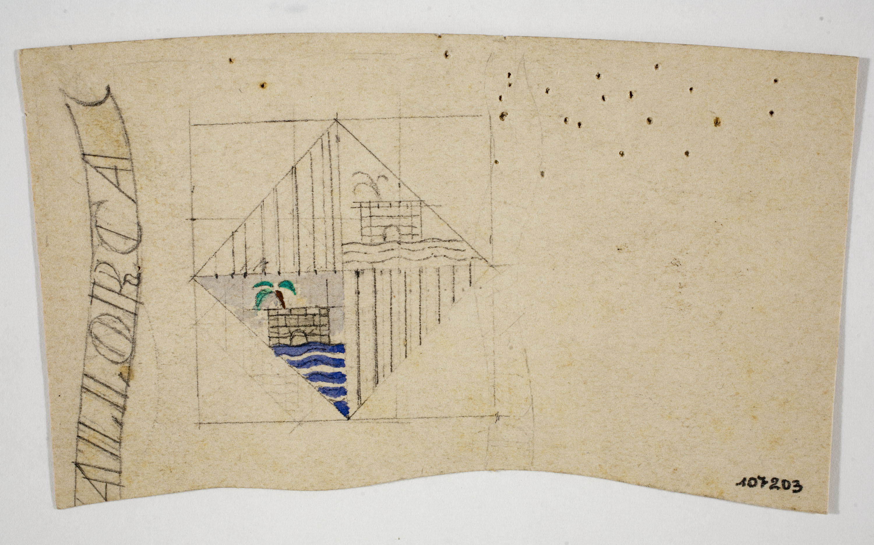 image for: Xavier Nogués - Esbós de l'escut de Mallorca. Estudi preparatori per a un medalló - Cap a 1924-1928