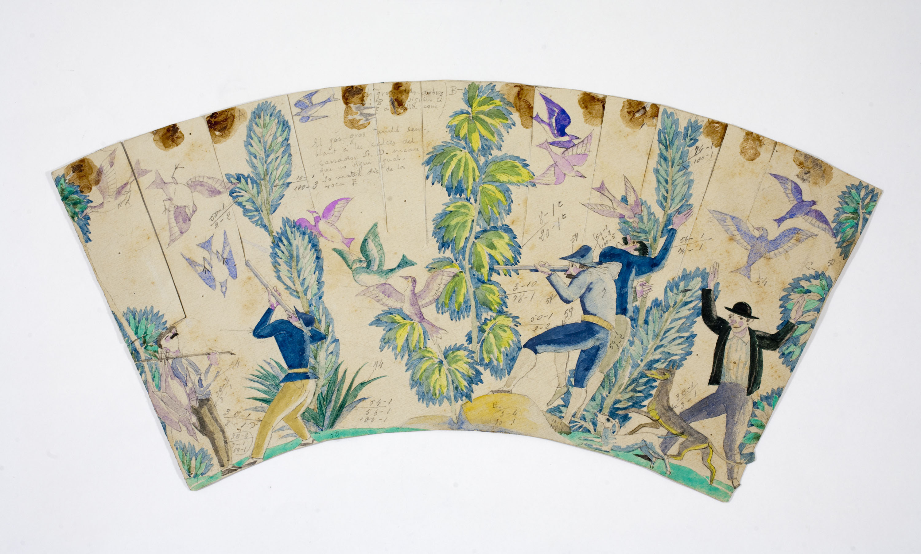 Xavier Nogués - Escena de caça. Estudi preparatori per a la decoració d'un got de vidre esmaltat - Cap a 1924 image for: Xavier Nogués - Escena de caça. Estudi preparatori per a la decoració d'un got de vidre esmaltat - Cap a 1924