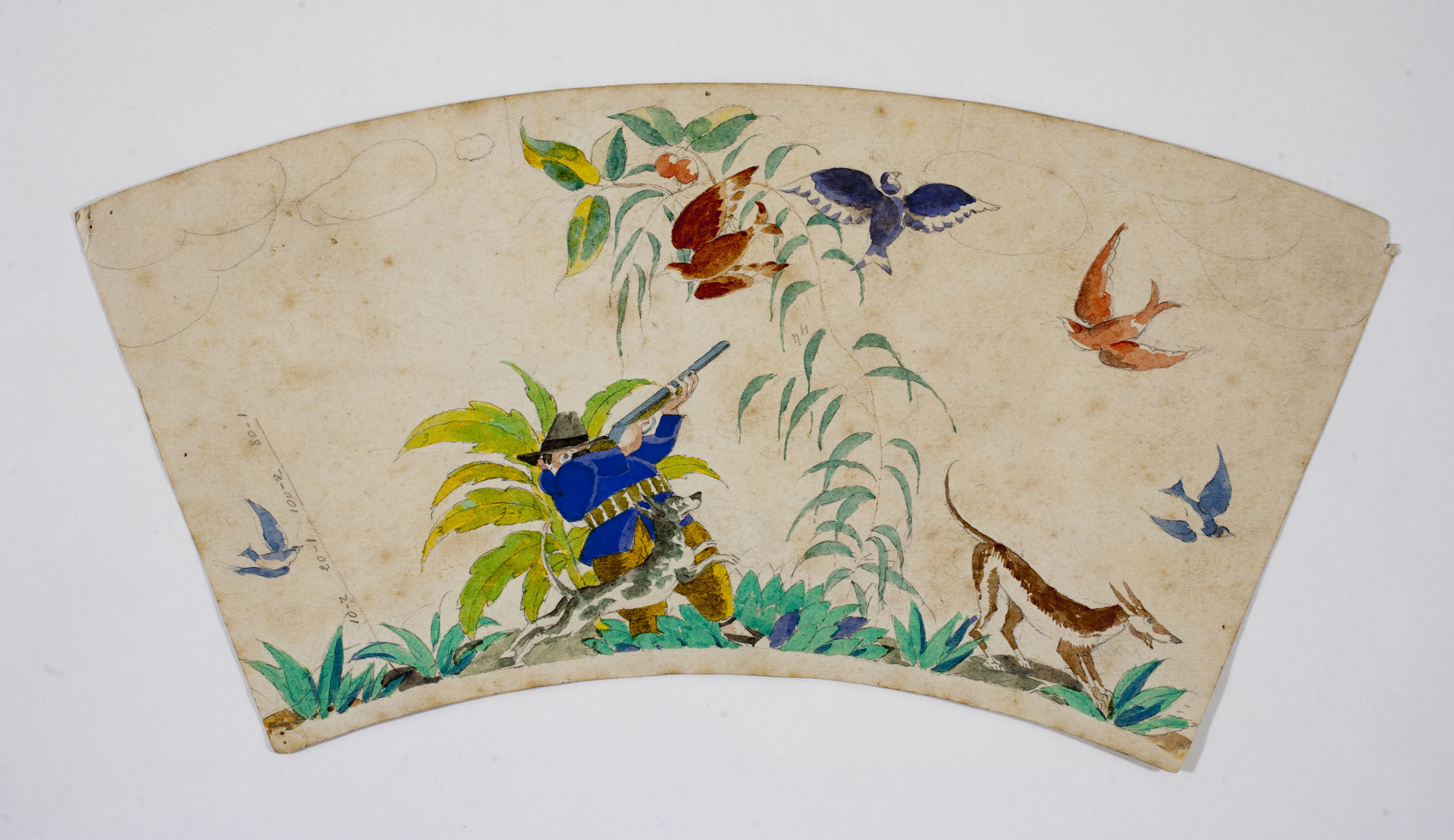 Xavier Nogués - Escena de caça. Estudi preparatori per a la decoració d'un got de vidre esmaltat - Cap a 1924 image for: Xavier Nogués - Escena de caça. Estudi preparatori per a la decoració d'un got de vidre esmaltat - Cap a 1924