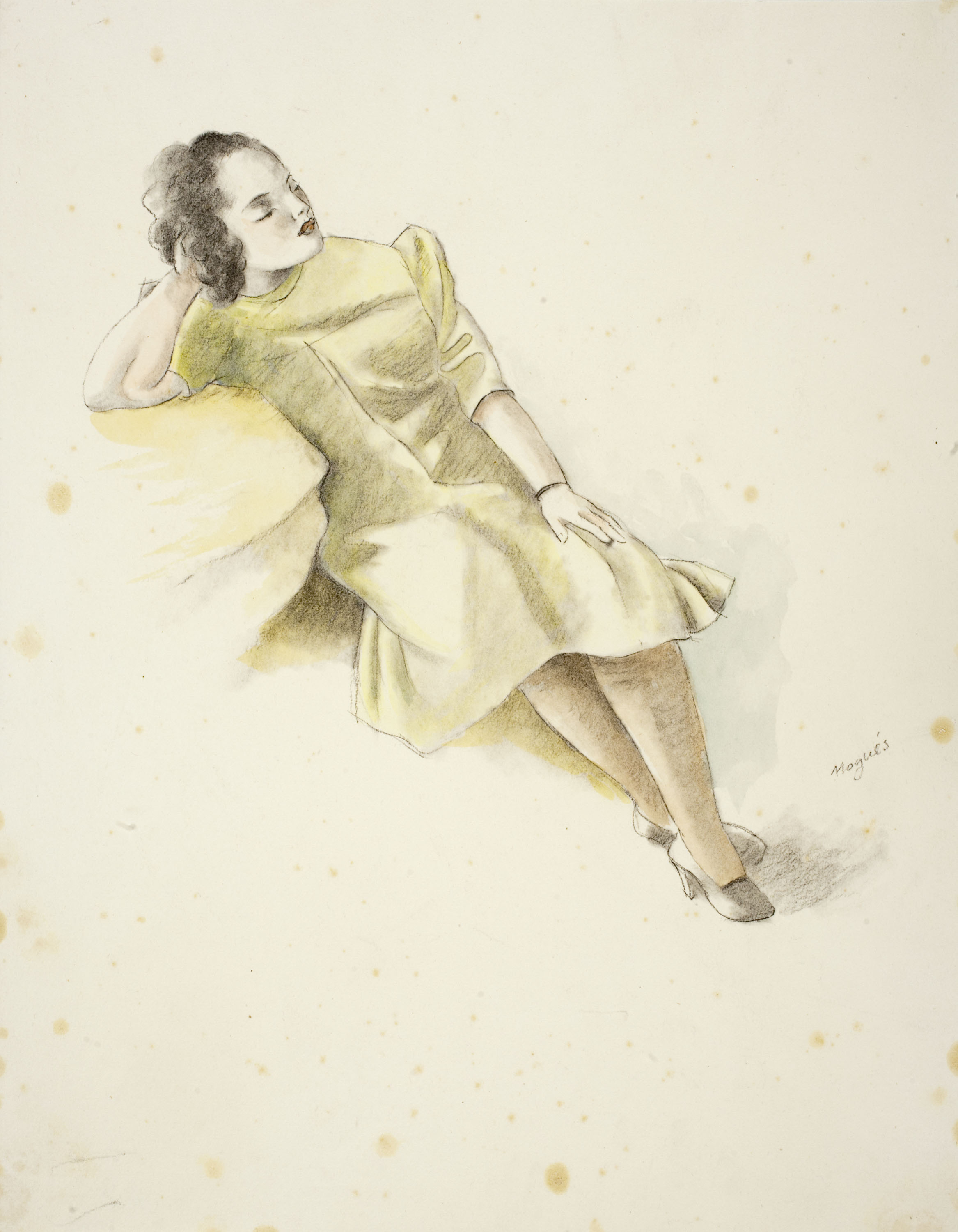 image for: Xavier Nogués - Dona reclinada - Cap a 1940