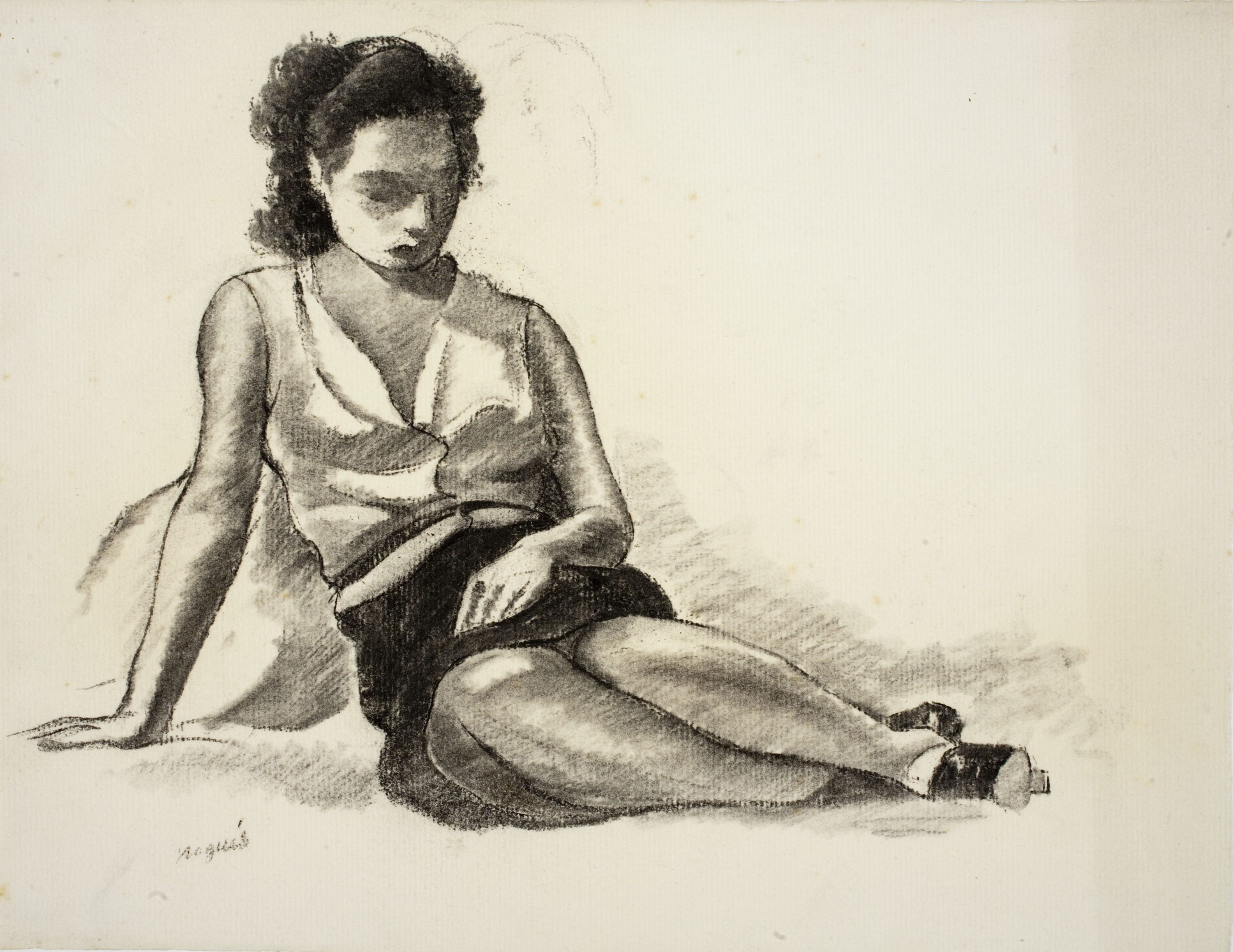 image for: Xavier Nogués - Dona asseguda a terra - Cap a 1940