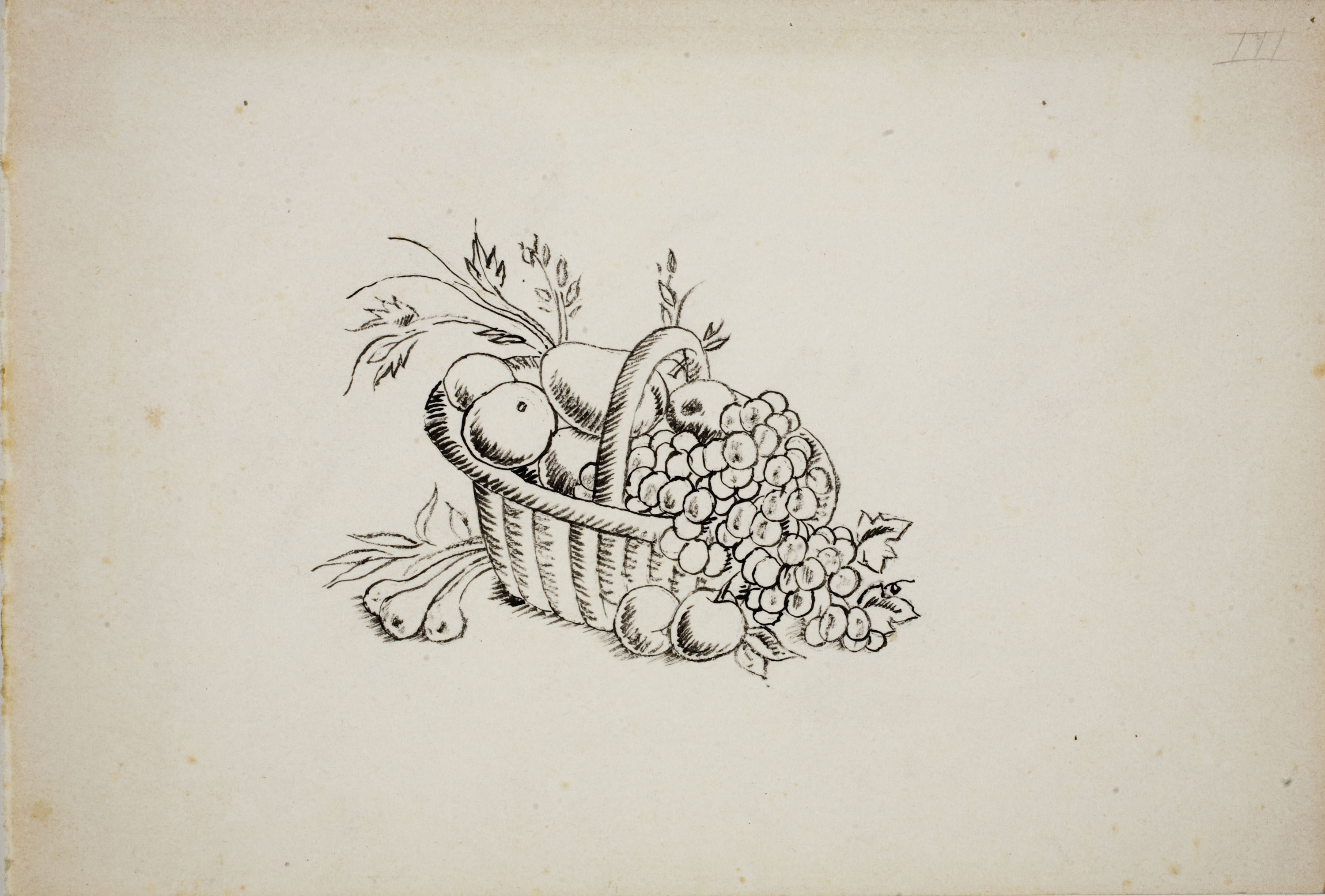 image for: Xavier Nogués - Cistell amb fruites (il·lustració no publicada per a l'obra de Pedro Antonio de Alarcón «El Sombrero de tres picos») - Cap a 1934