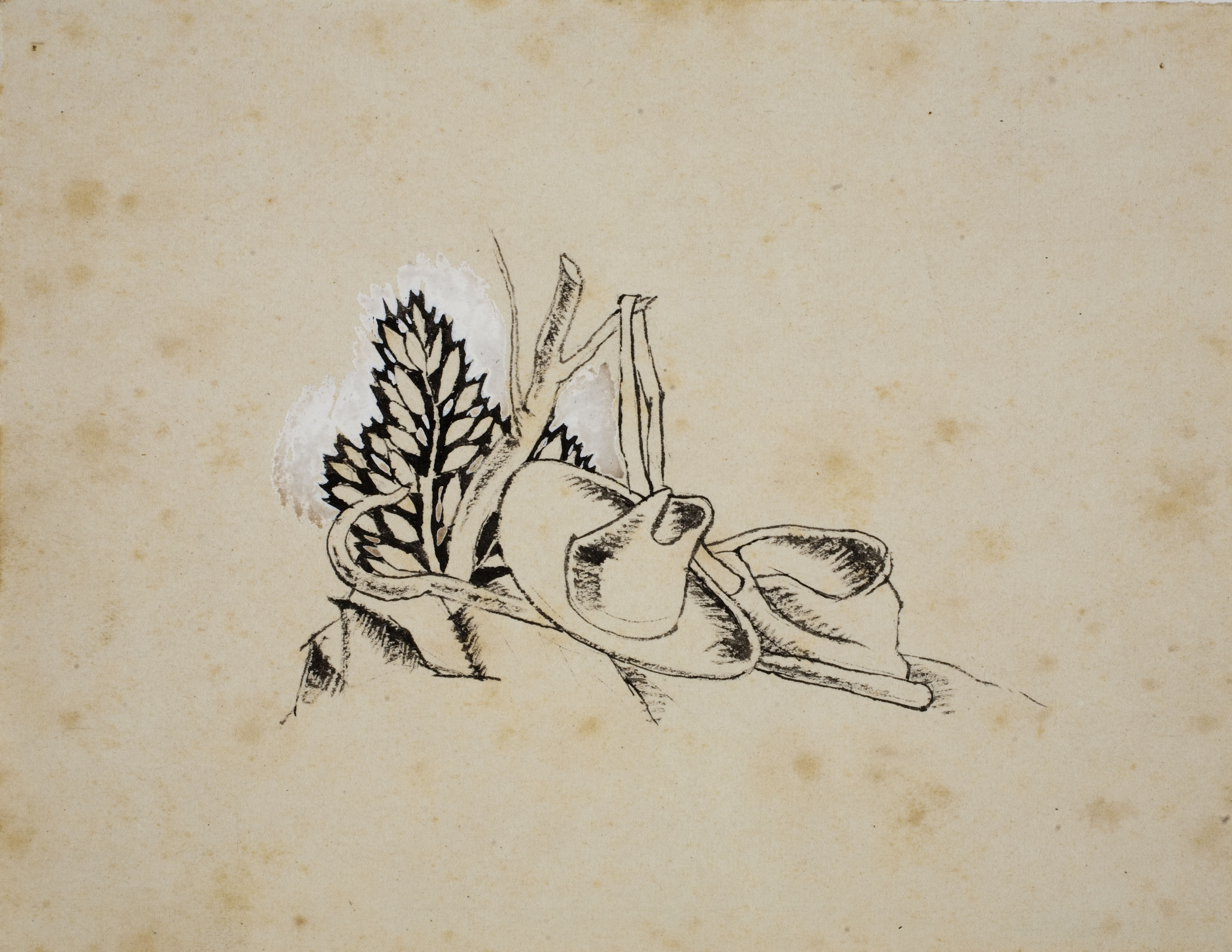 image for: Xavier Nogués - Matoll, bastó, barret i alforja (il·lustració no publicada per a l'obra de Pedro Antonio de Alarcón «El Sombrero de tres picos») - Cap a 1934