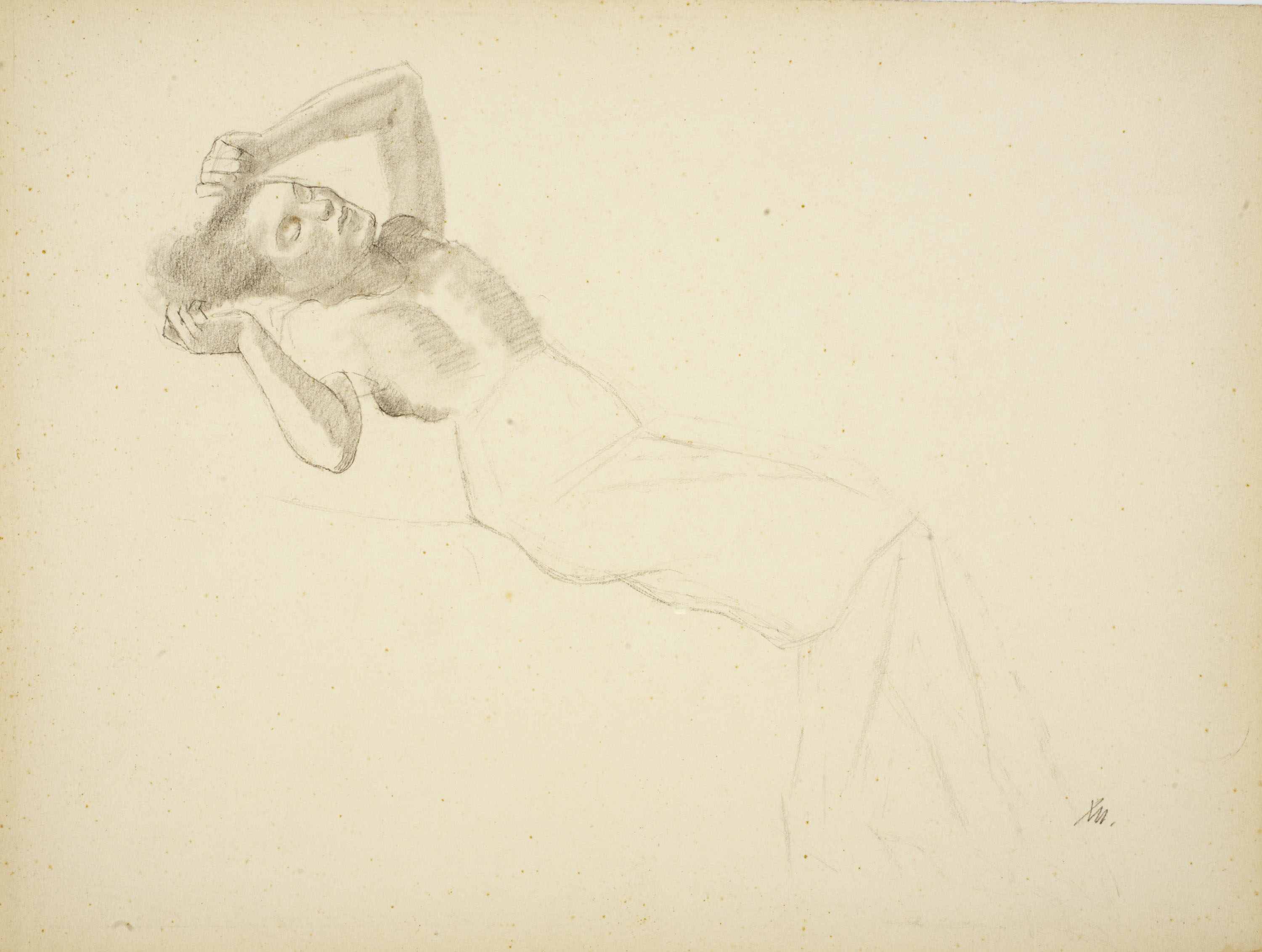 image for: Xavier Nogués - Noia ajaguda dormint. Estudi preparatori per a l'oli «Noies» - Cap a 1938