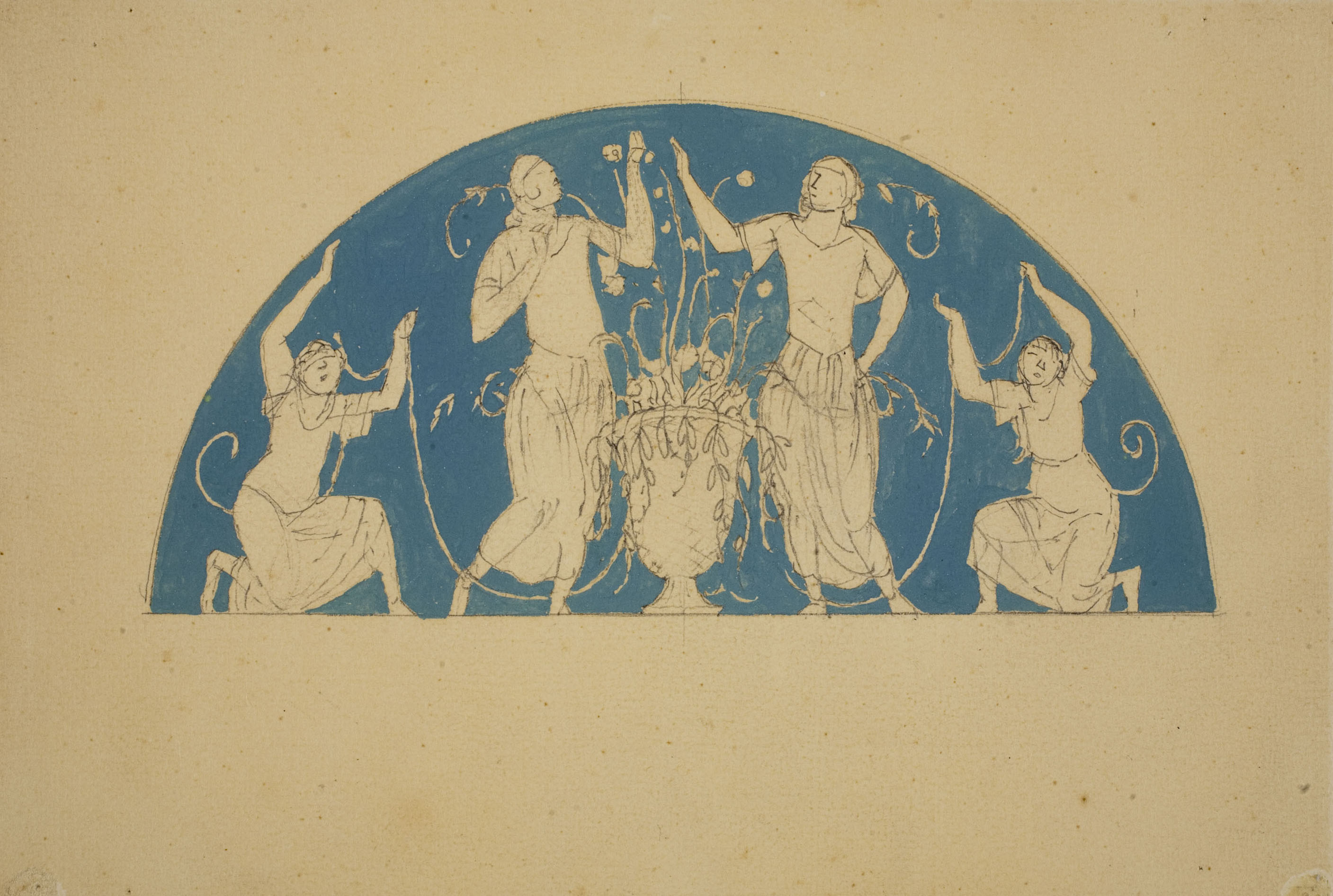 image for: Xavier Nogués - Sobreporta. Estudi preparatori per a la decoració mural del despatx de l'alcalde a la Casa de la Ciutat de Barcelona - Cap a 1929-1933