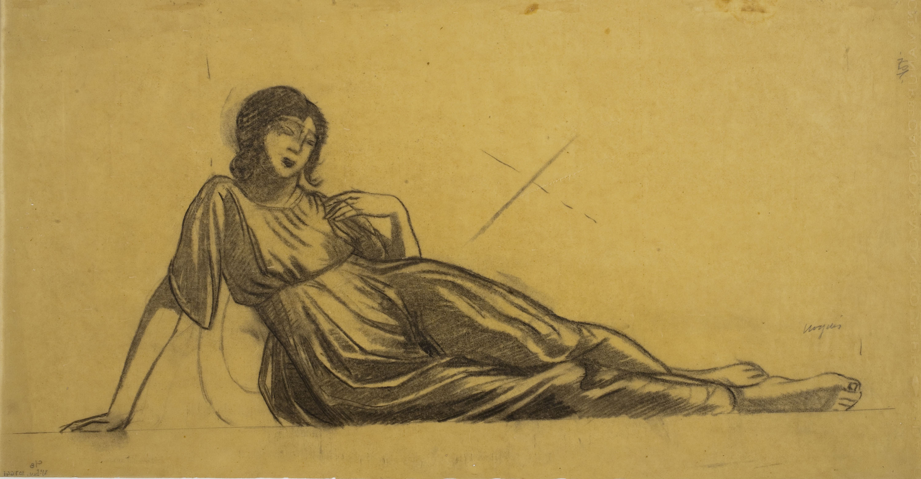 image for: Xavier Nogués - Dona asseguda a terra. Estudi preparatori per a la decoració mural del saló de la casa Plandiura, Barcelona - 1916-1926
