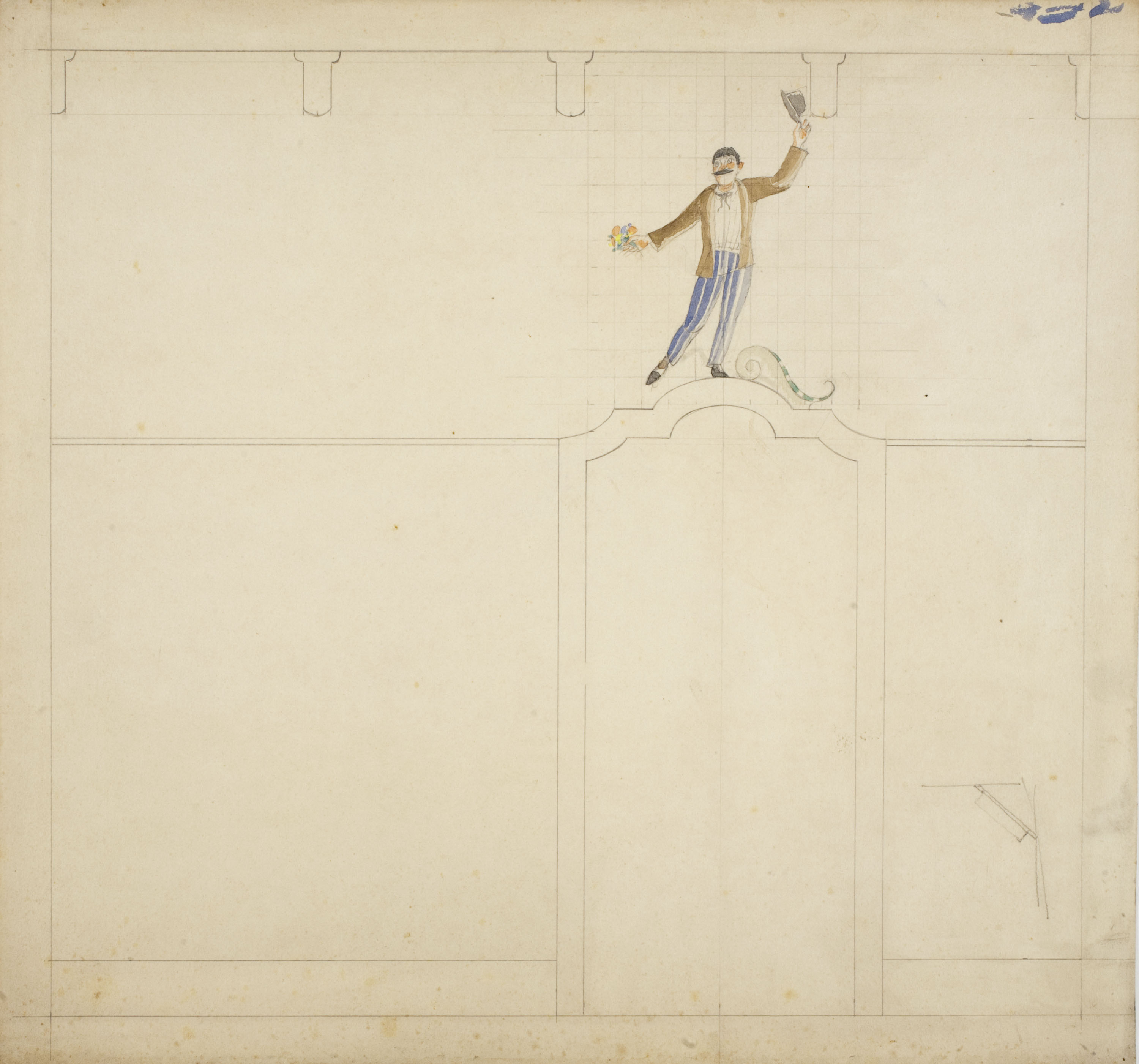 image for: Xavier Nogués - Sobreporta. Estudi preparatori per a la decoració mural del menjador de la casa de Ricard Crespo - Cap a 1927