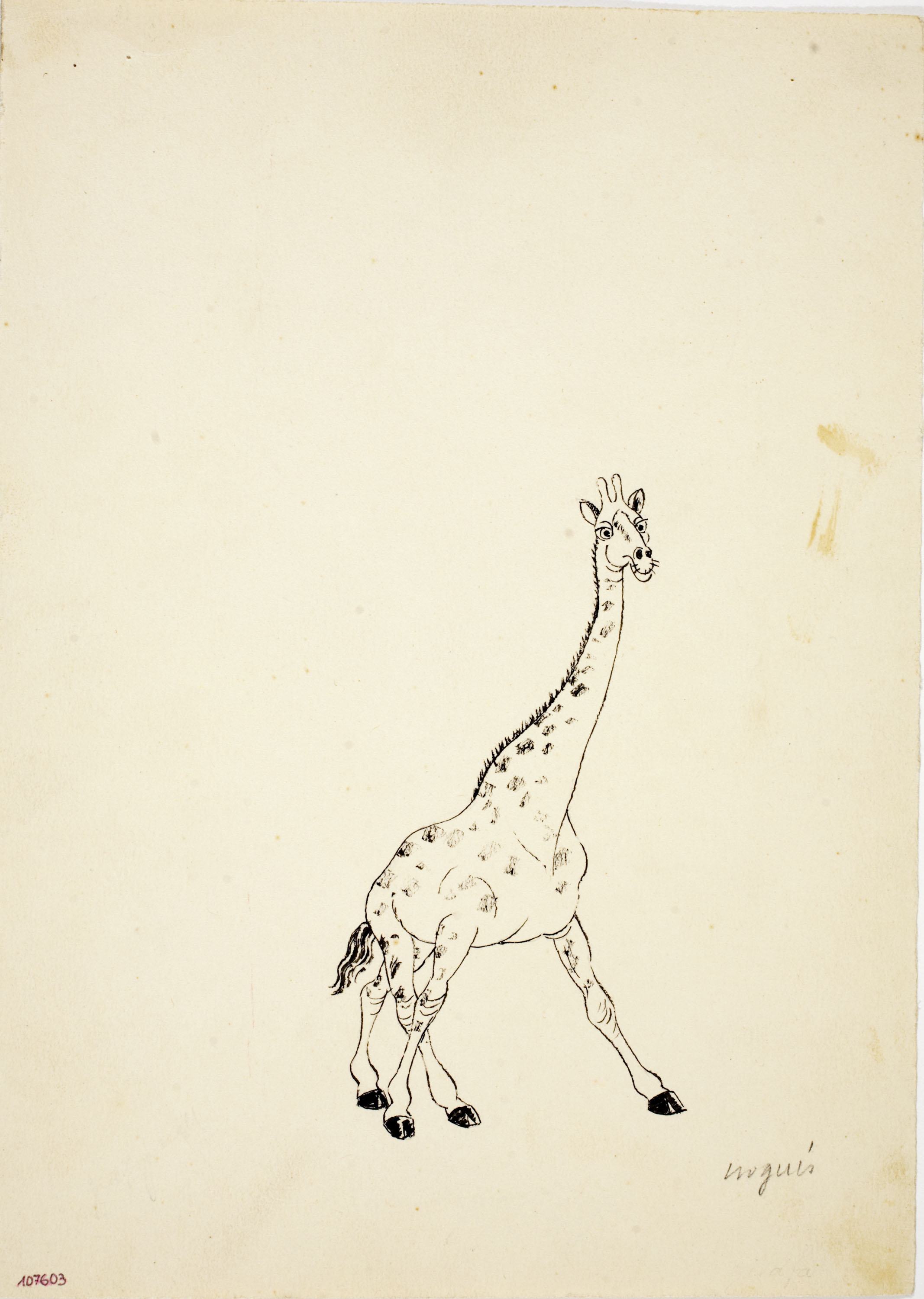 image for: Xavier Nogués - Girafa (il·lustració per al «Bestiari» de Joan Oliver) - Cap a 1937