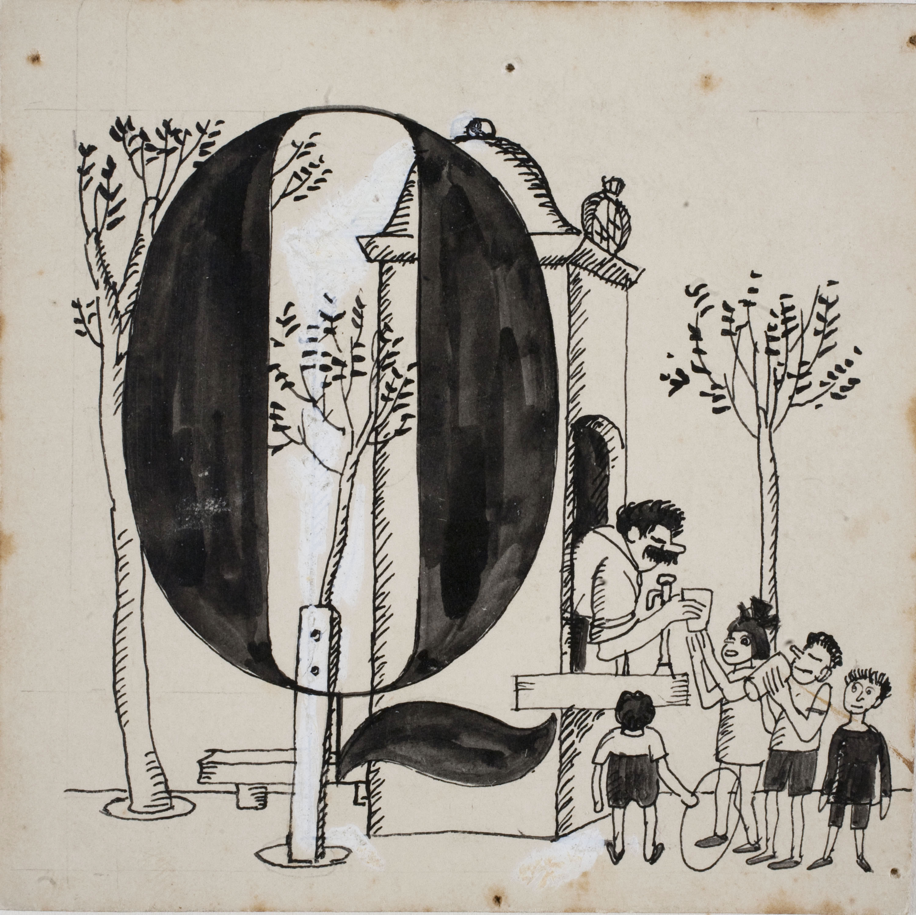 image for: Xavier Nogués - Lletra Q (il·lustració per a l'«Abecedari català per a nens» editat per la Llibreria Nacional Catalana de Salvat-Papasseit) - 1920