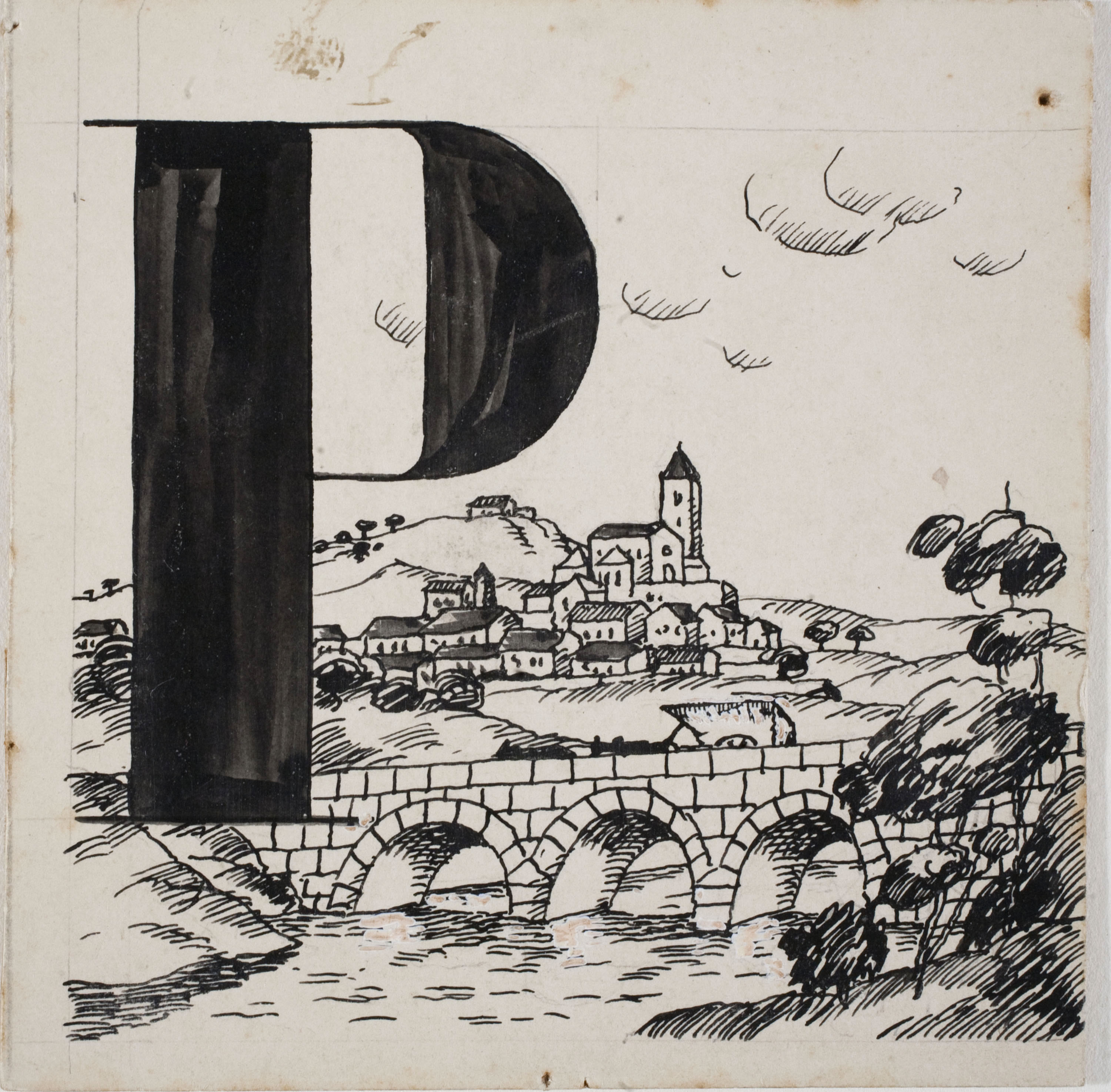 image for: Xavier Nogués - Lletra P (il·lustració per a l'«Abecedari català per a nens» editat per la Llibreria Nacional Catalana de Salvat-Papasseit) - 1920