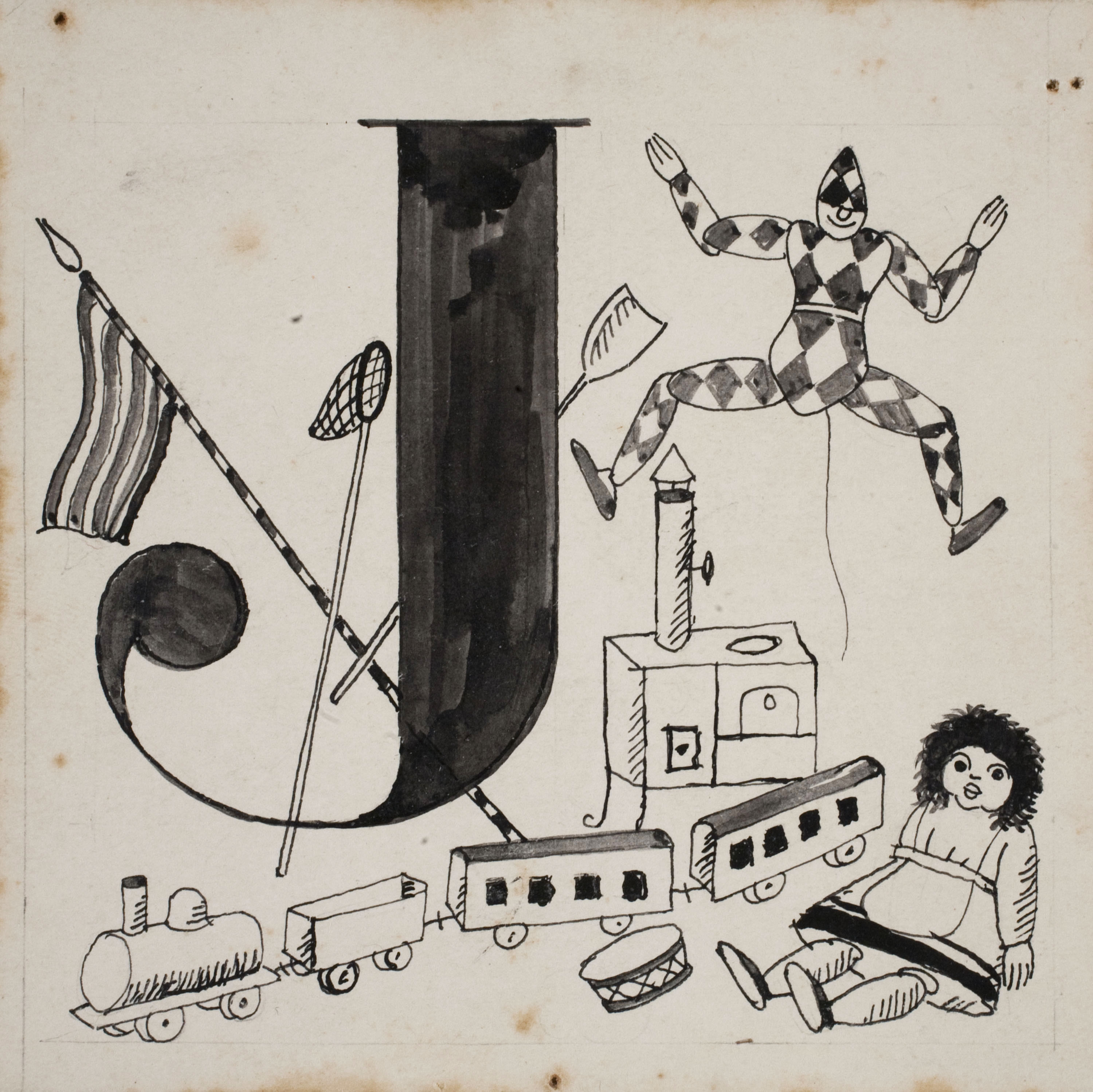 image for: Xavier Nogués - Lletra J (il·lustració per a l'«Abecedari català per a nens» editat per la Llibreria Nacional Catalana de Salvat-Papasseit) - 1920