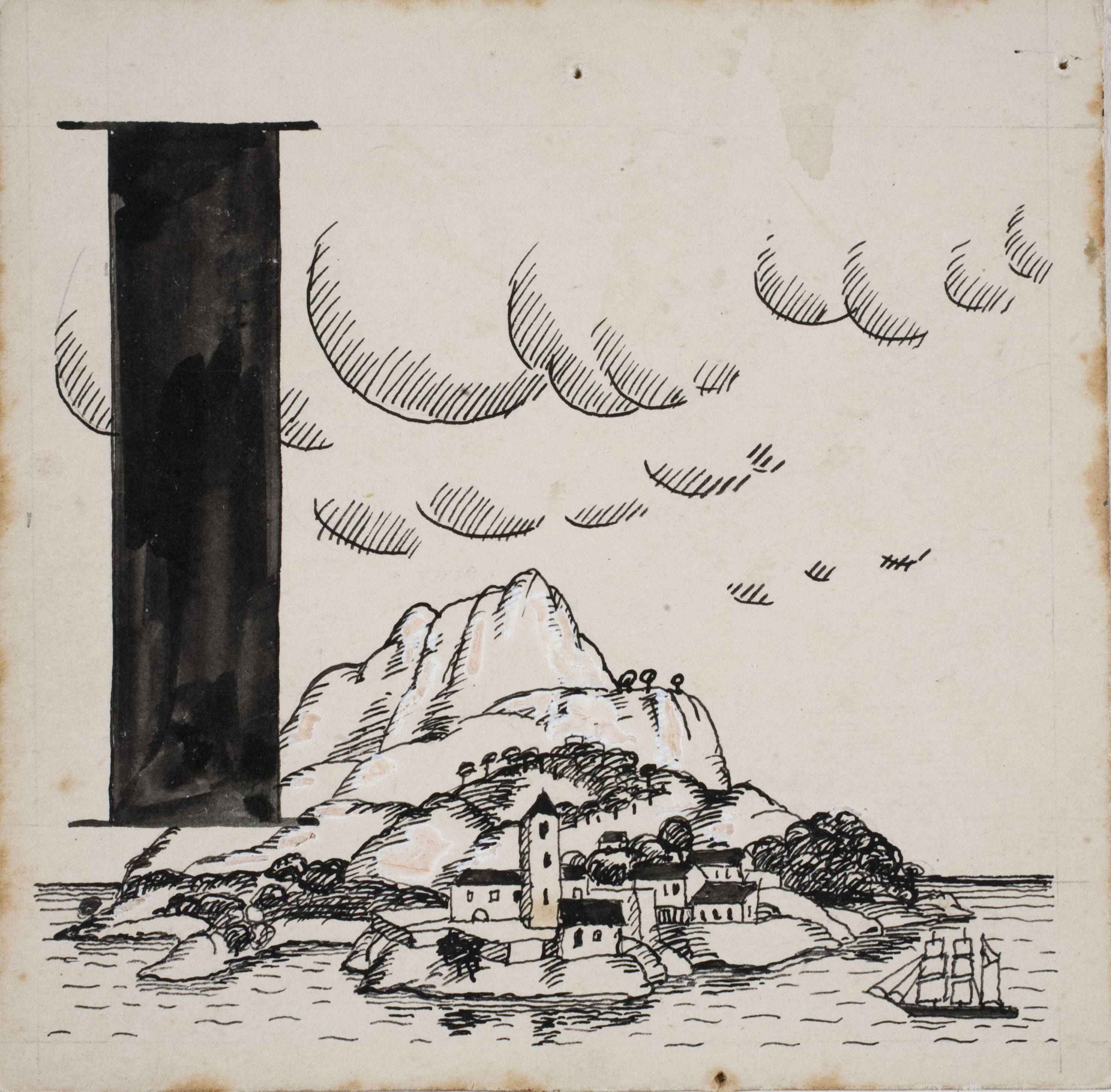 Xavier Nogués - Lletra I (il·lustració per a l'«Abecedari català per a nens» editat per la Llibreria Nacional Catalana de Salvat-Papasseit) - 1920 image for: Xavier Nogués - Lletra I (il·lustració per a l'«Abecedari català per a nens» editat per la Llibreria Nacional Catalana de Salvat-Papasseit) - 1920