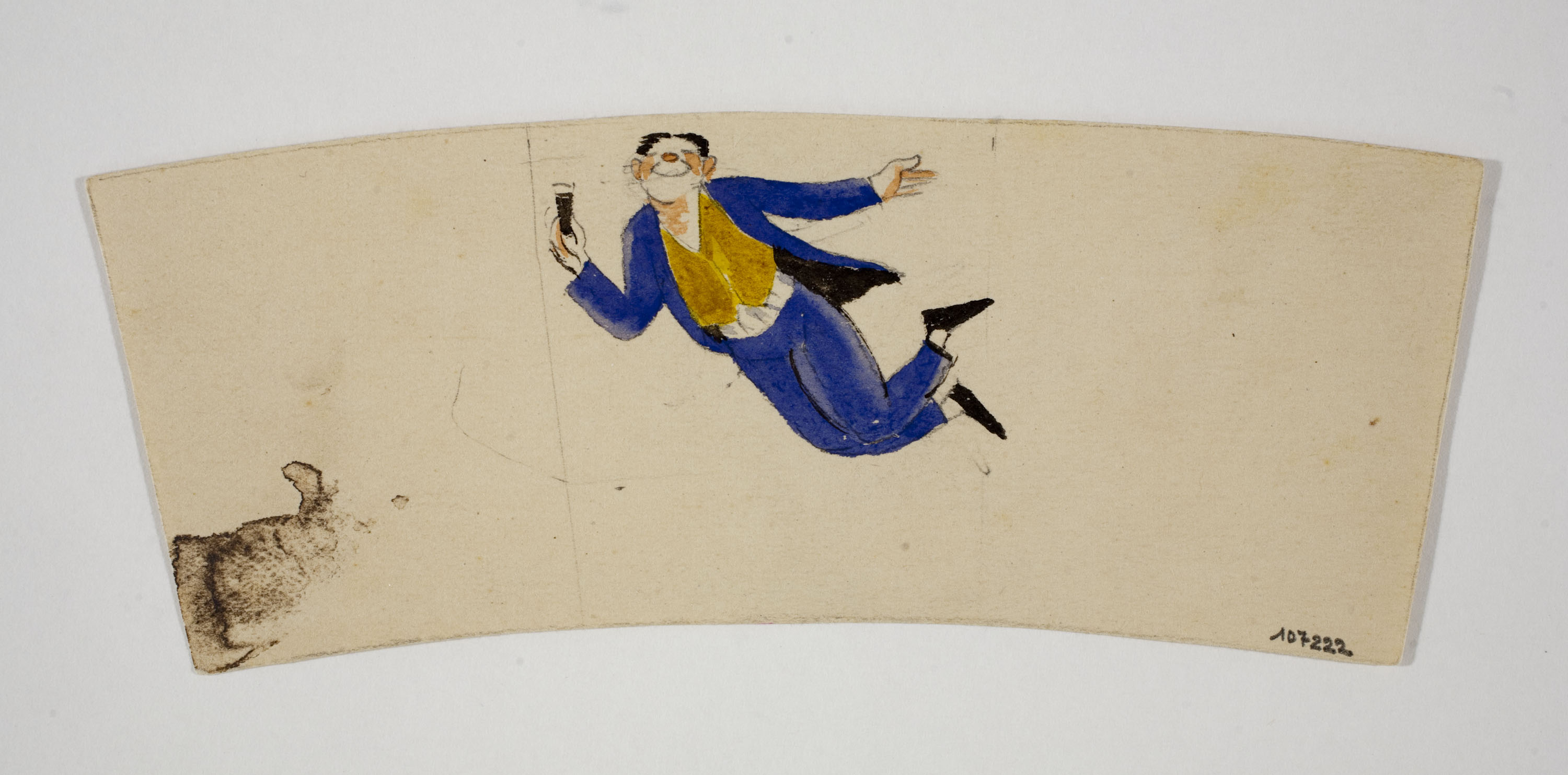 image for: Xavier Nogués - Borratxet. Estudi preparatori per a la decoració d'un got de vidre esmaltat - Cap a 1924-1928