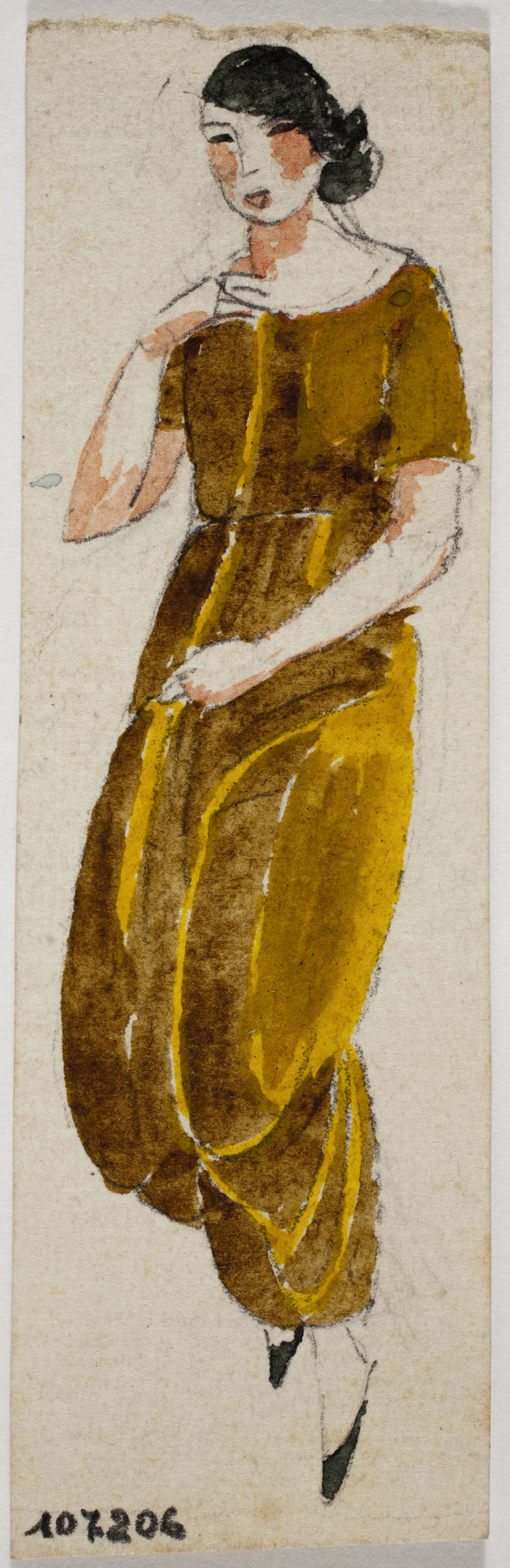 image for: Xavier Nogués - Dona ballant. Estudi preparatori per a la decoració de vidre esmaltat - Cap a 1924-1928