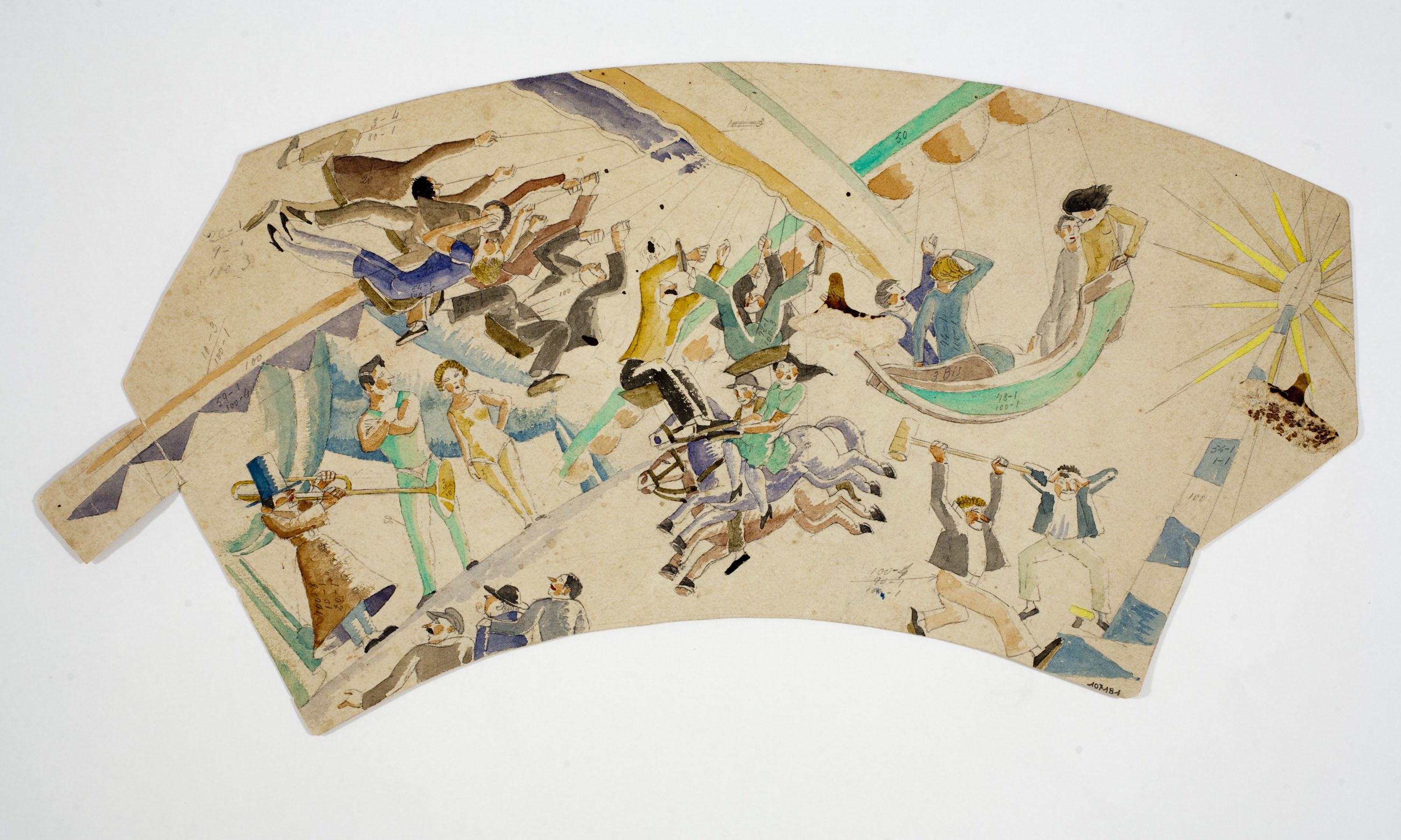 image for: Xavier Nogués - Escenes de fira. Estudi preparatori per a la decoració de vidre esmaltat - Cap a 1924-1928