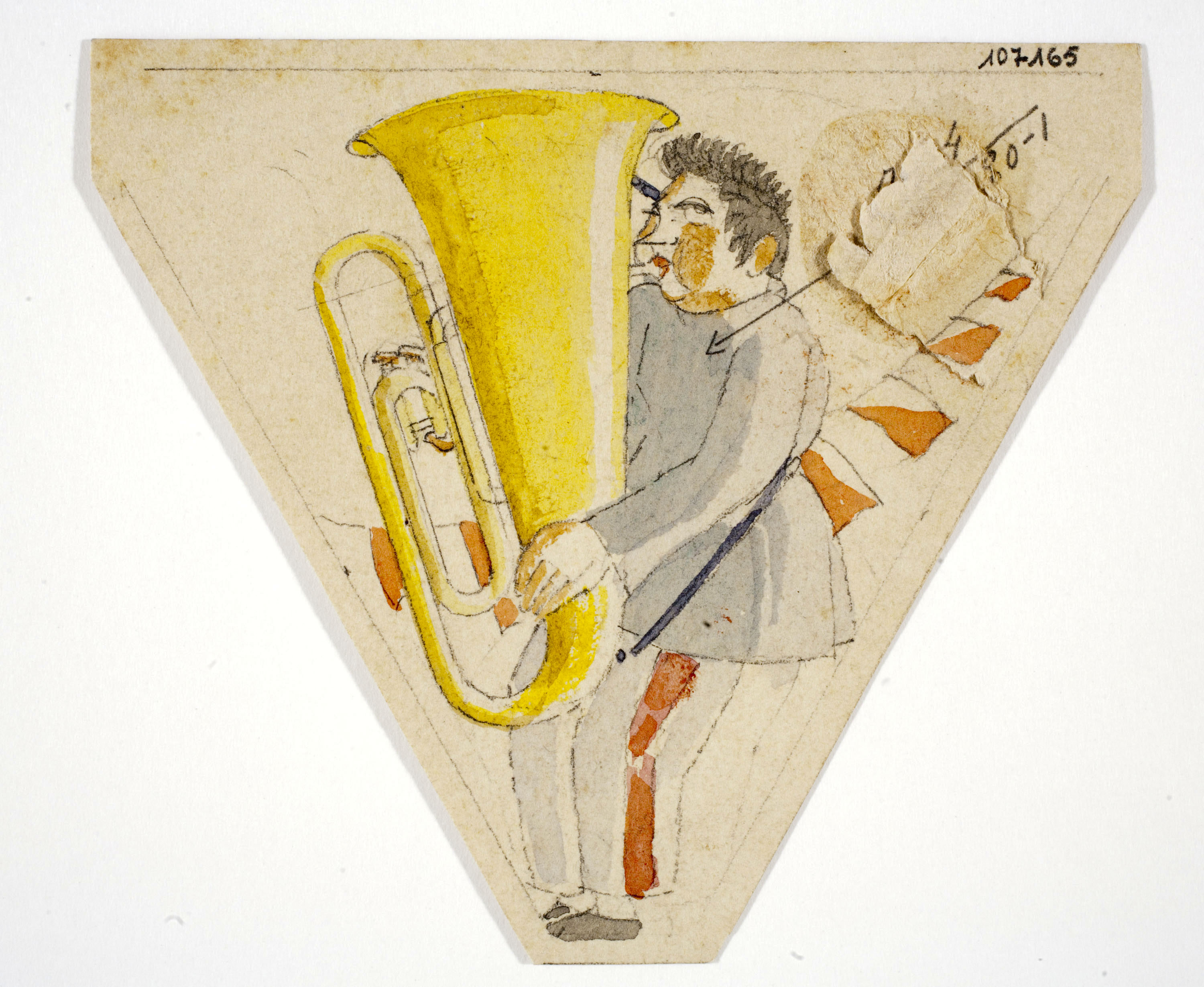 image for: Xavier Nogués - Tuba i motius decoratius. Estudi preparatori per a la decoració d'un marc de mirall - Cap a 1924-1928