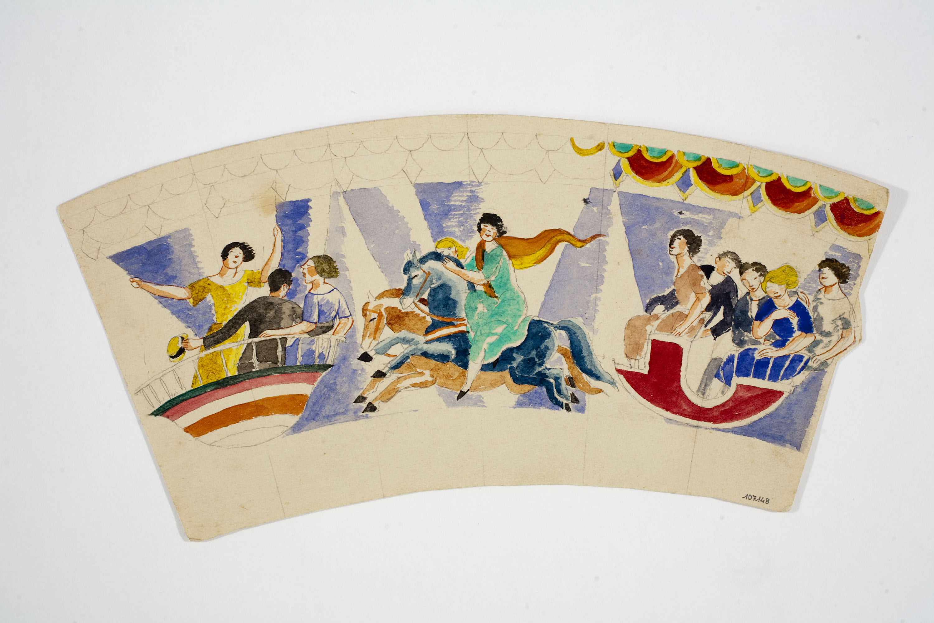 image for: Xavier Nogués - Escenes de fira. Estudi preparatori per a la decoració de vidre esmaltat - Cap a 1924-1928