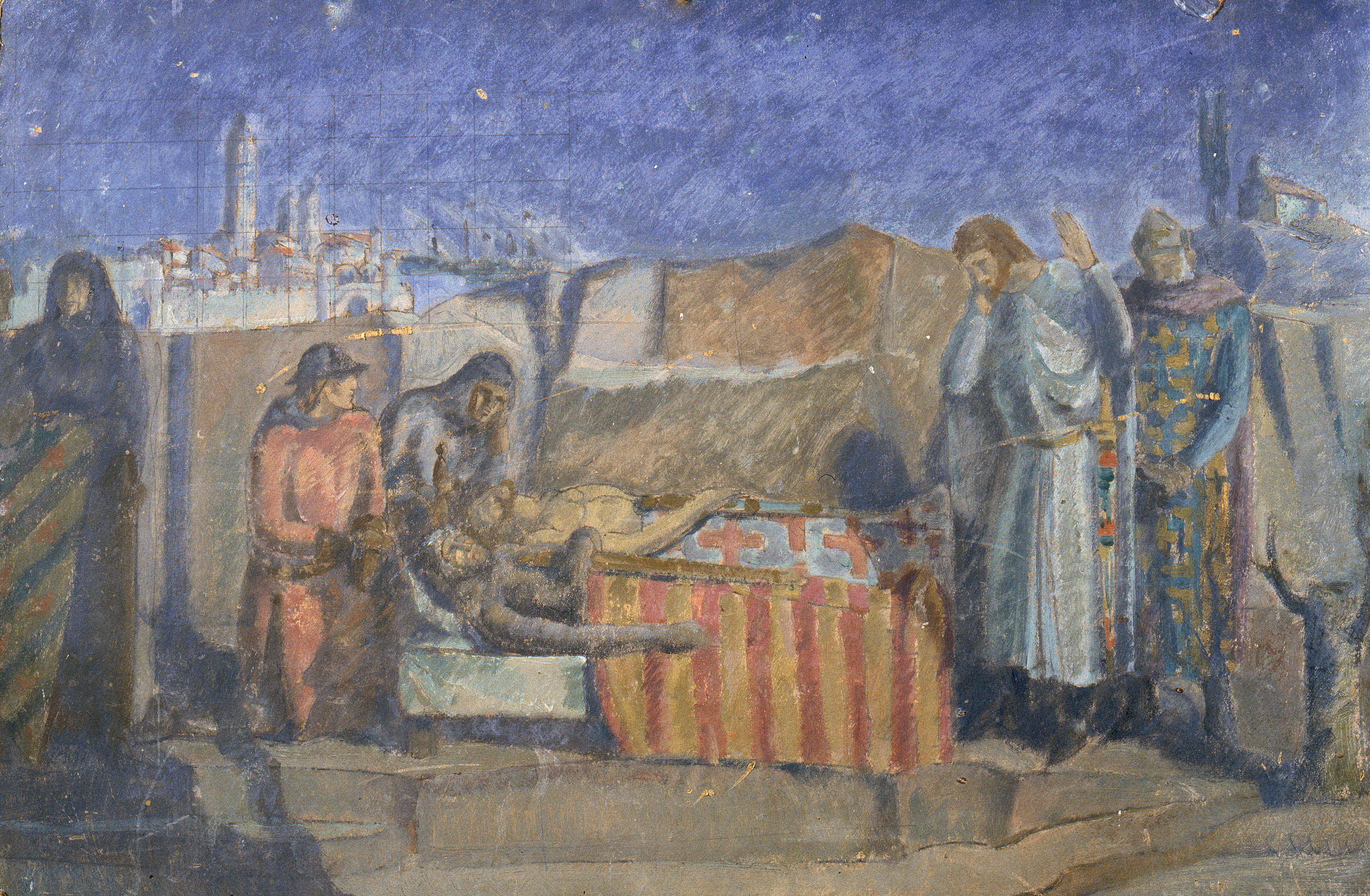 image for: Francesc d'Assís Galí - Jaume I davant els cadàvers dels germans Montcada - Cap a 1928-1929