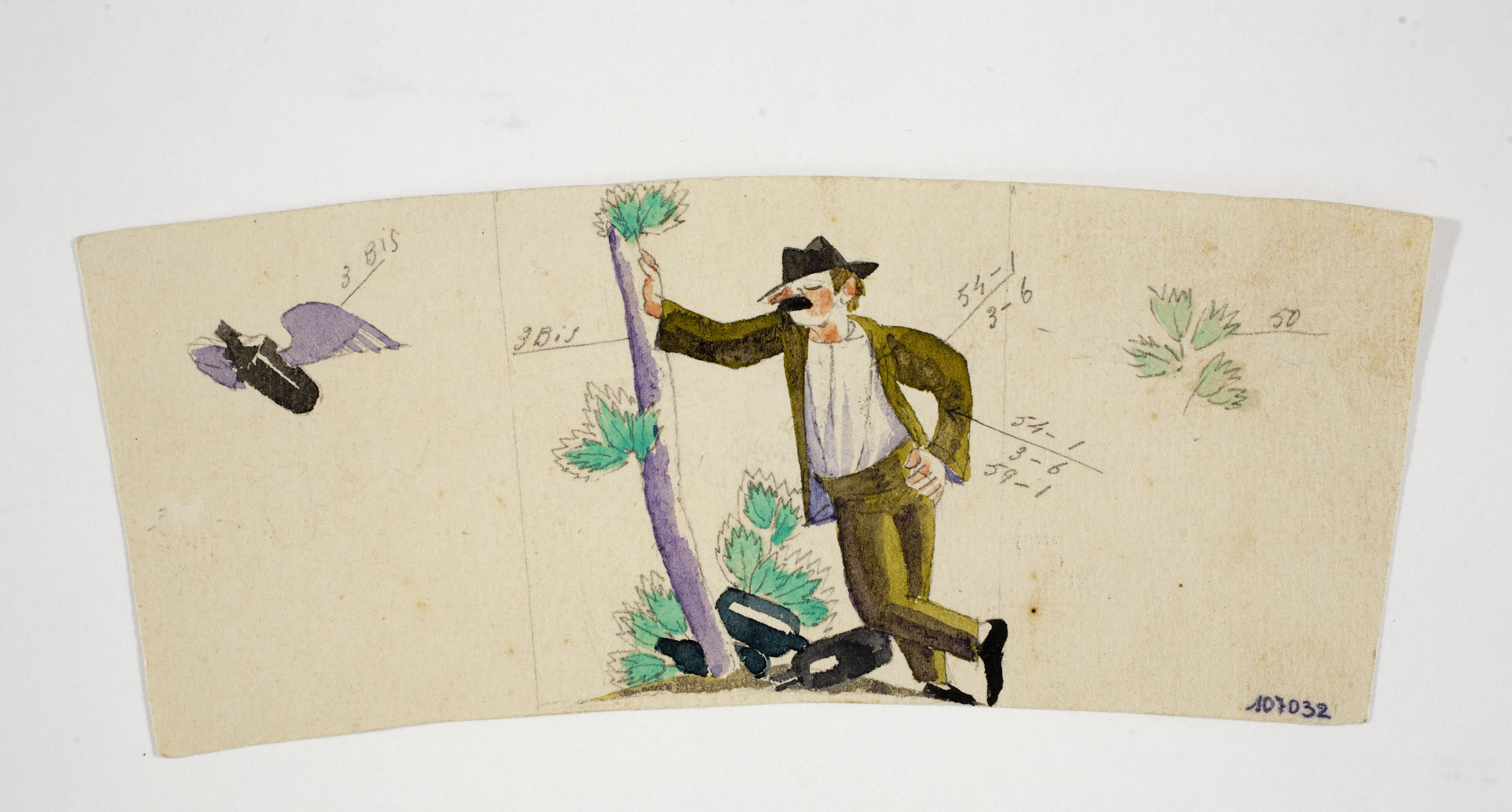 image for: Xavier Nogués - Borratxet. Estudi preparatori per a la decoració d'un got de vidre esmaltat - Cap a 1924-1928