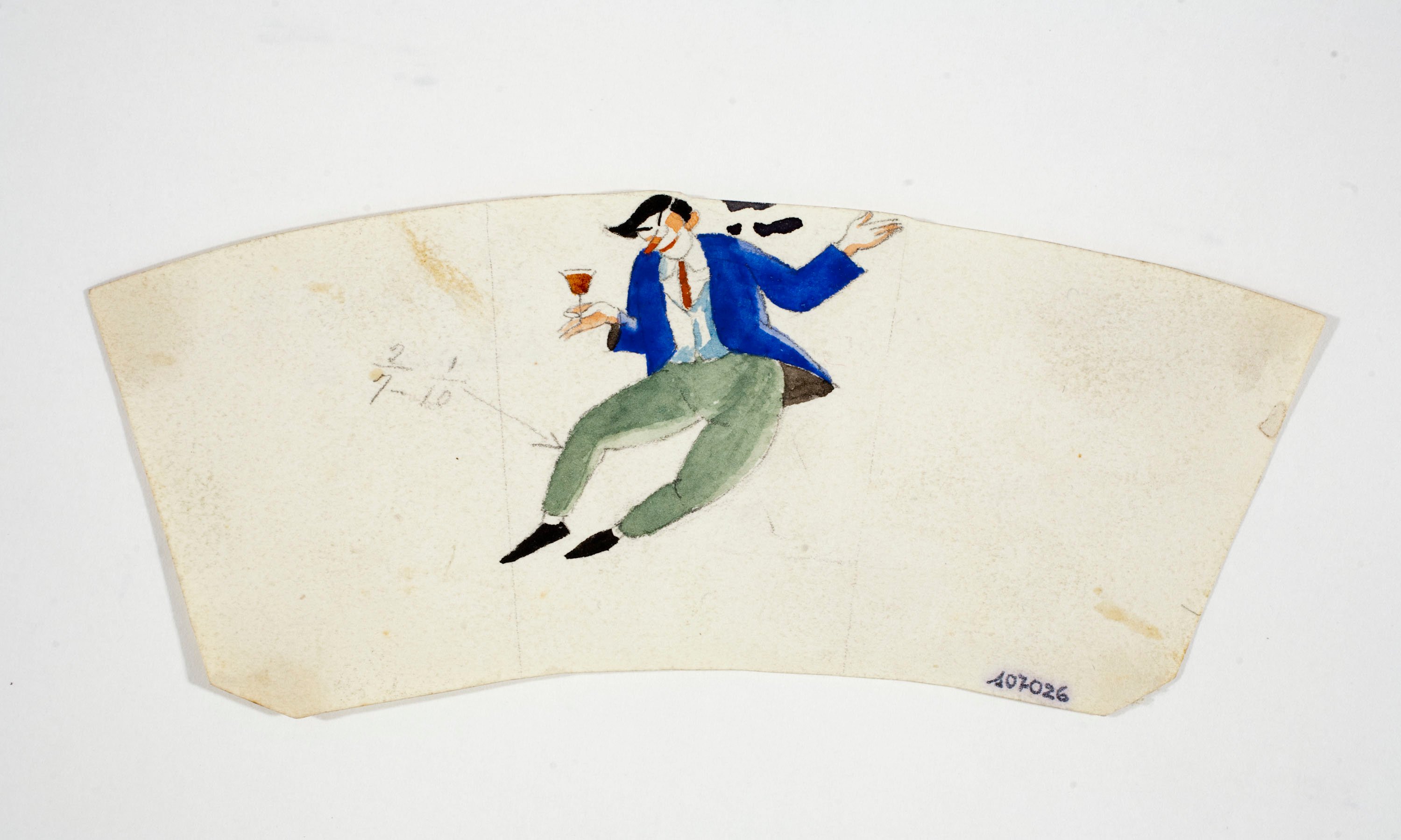 image for: Xavier Nogués - Borratxet. Estudi preparatori per a la decoració d'un got de vidre esmaltat - Cap a 1924-1928