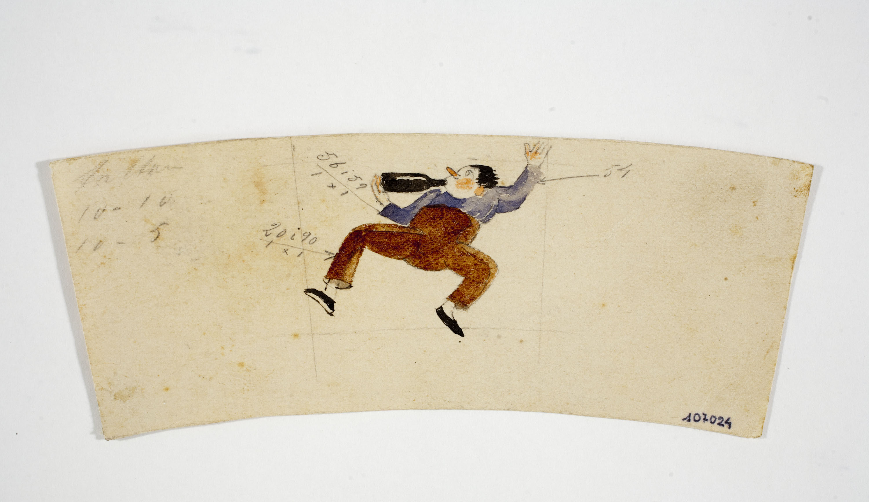 Xavier Nogués - Borratxet. Estudi preparatori per a la decoració d'un got de vidre esmaltat - Cap a 1924-1928 image for: Xavier Nogués - Borratxet. Estudi preparatori per a la decoració d'un got de vidre esmaltat - Cap a 1924-1928