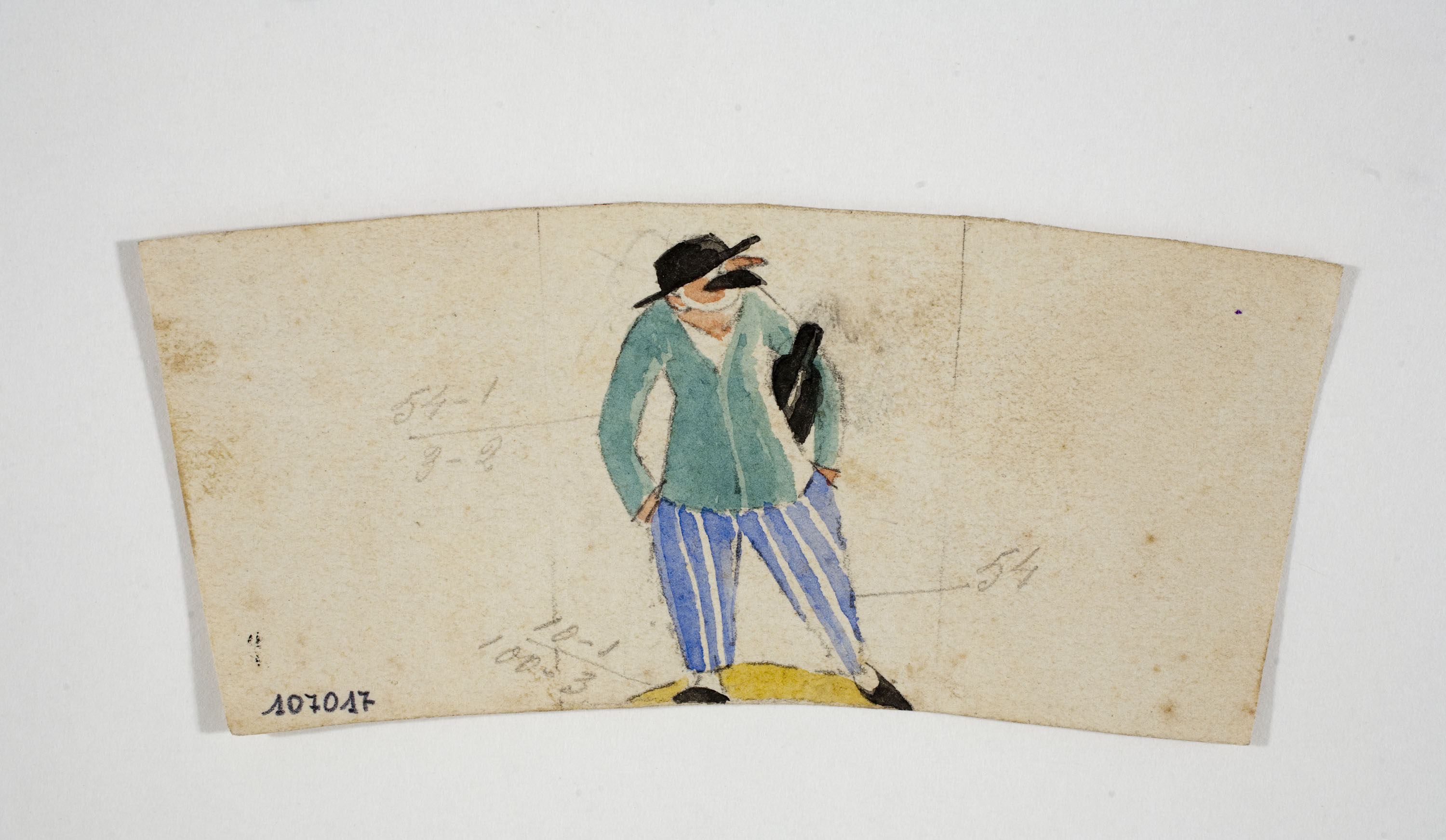 image for: Xavier Nogués - Borratxet. Estudi preparatori per a la decoració d'un got de vidre esmaltat - Cap a 1924-1928