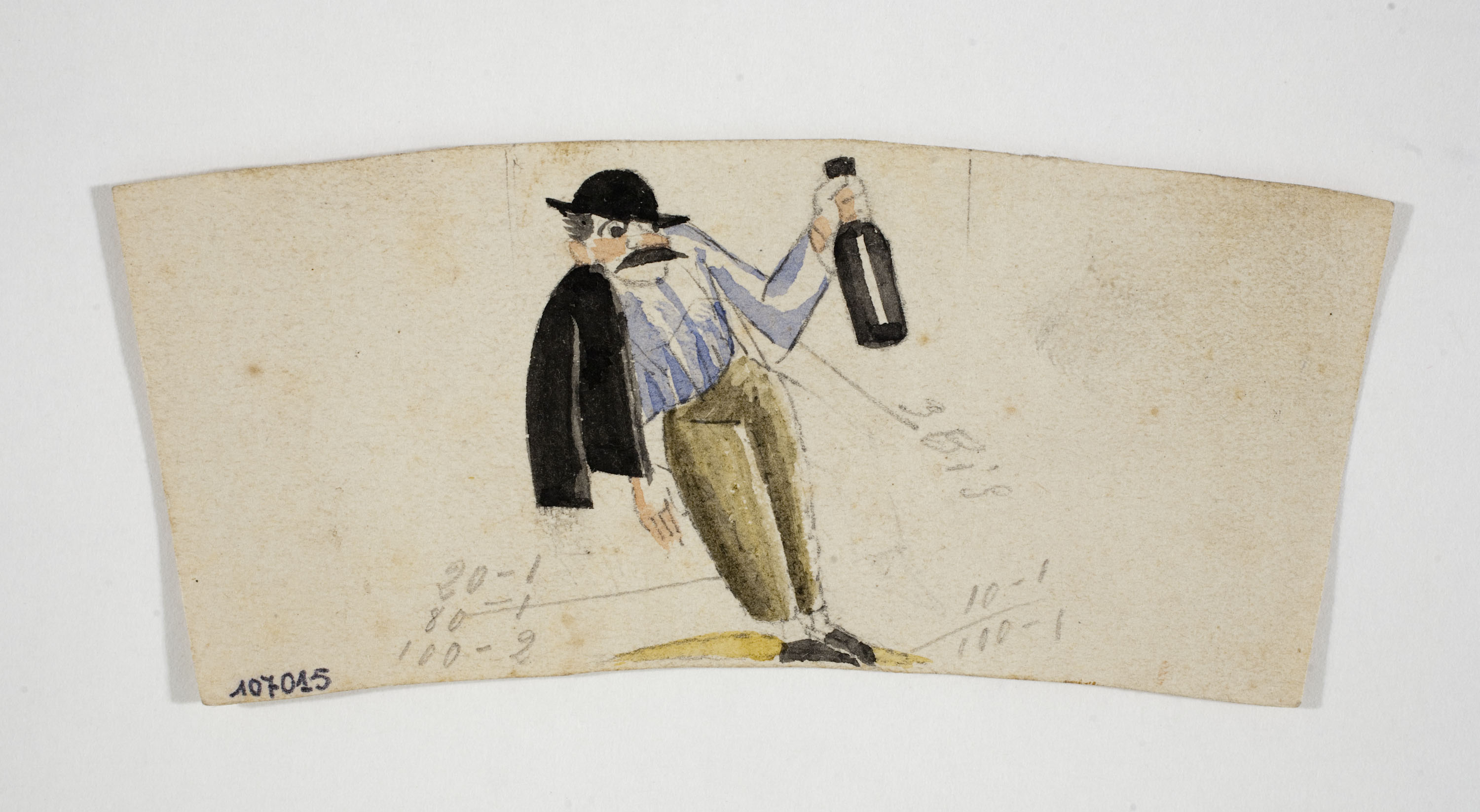 image for: Xavier Nogués - Borratxet. Estudi preparatori per a la decoració d'un got de vidre esmaltat - Cap a 1924-1928
