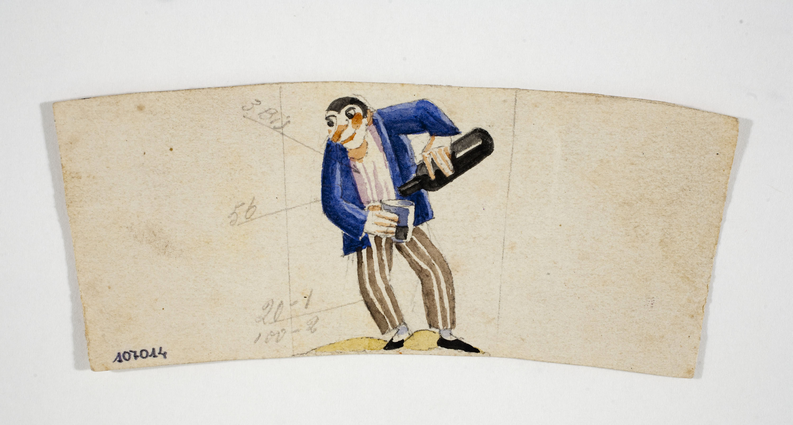 Xavier Nogués - Borratxet. Estudi preparatori per a la decoració d'un got de vidre esmaltat - Cap a 1924-1928 image for: Xavier Nogués - Borratxet. Estudi preparatori per a la decoració d'un got de vidre esmaltat - Cap a 1924-1928