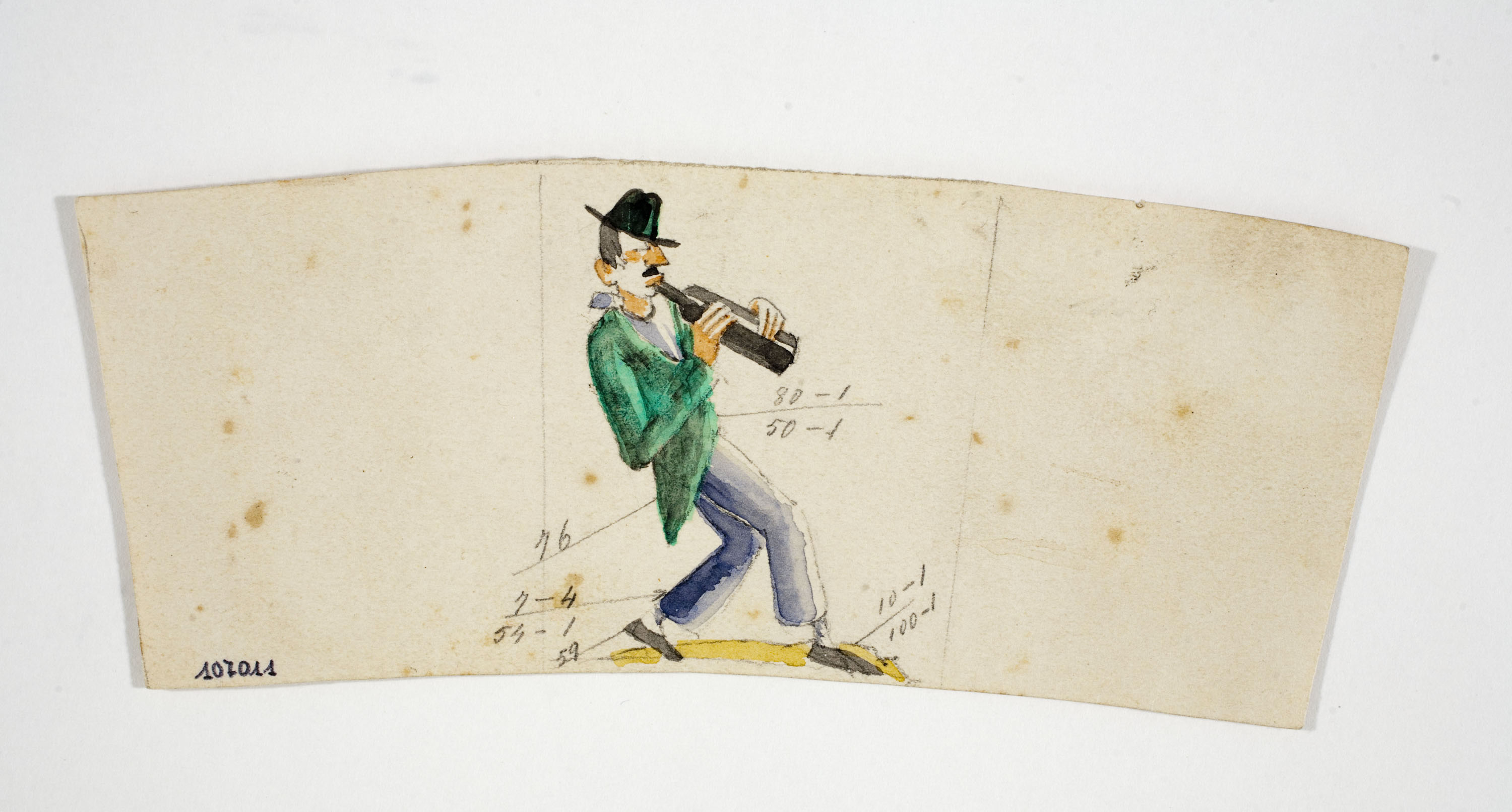 image for: Xavier Nogués - Borratxet. Estudi preparatori per a la decoració d'un got de vidre esmaltat - Cap a 1924-1928