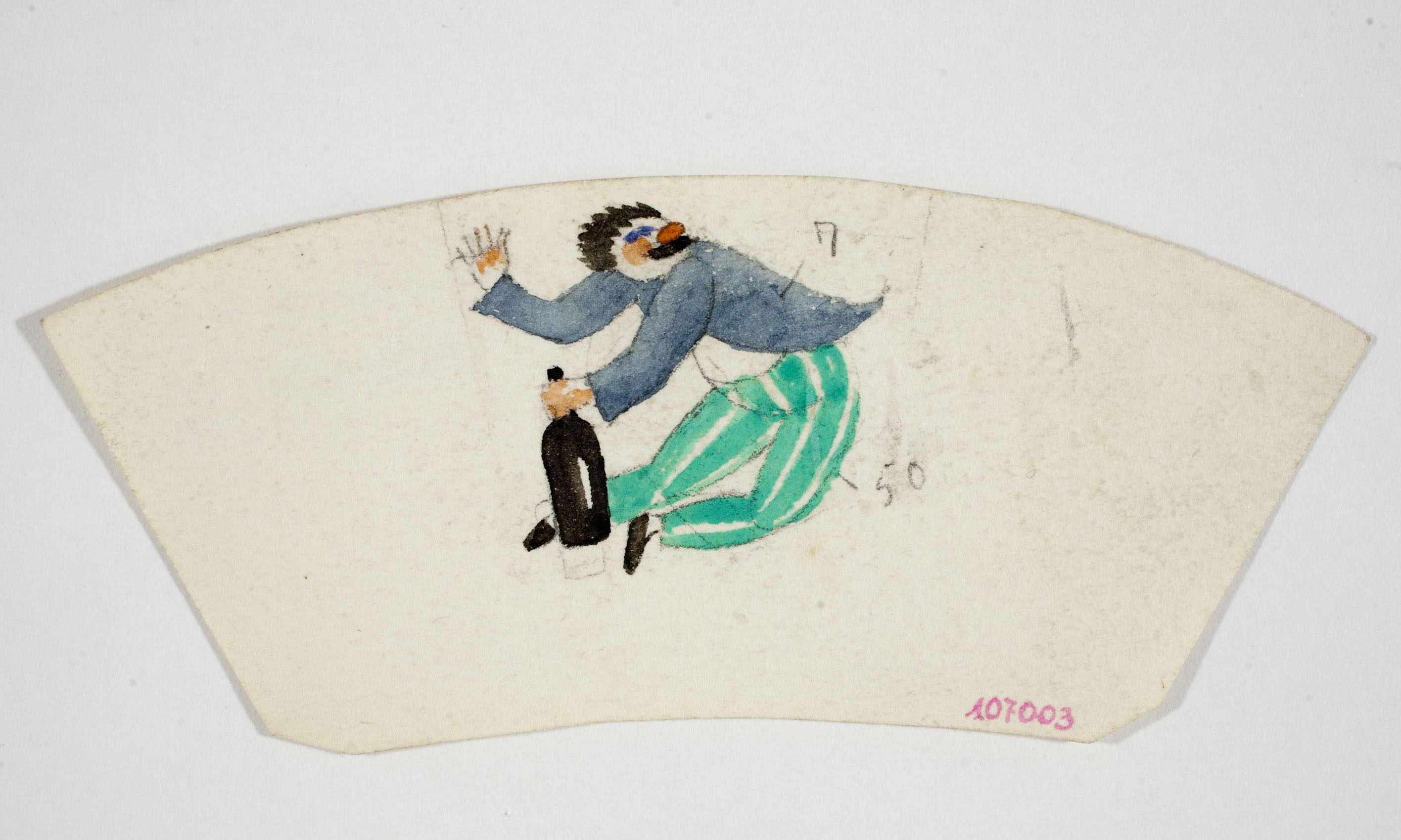 image for: Xavier Nogués - Borratxet. Estudi preparatori per a la decoració d'un got de vidre esmaltat - Cap a 1924-1928