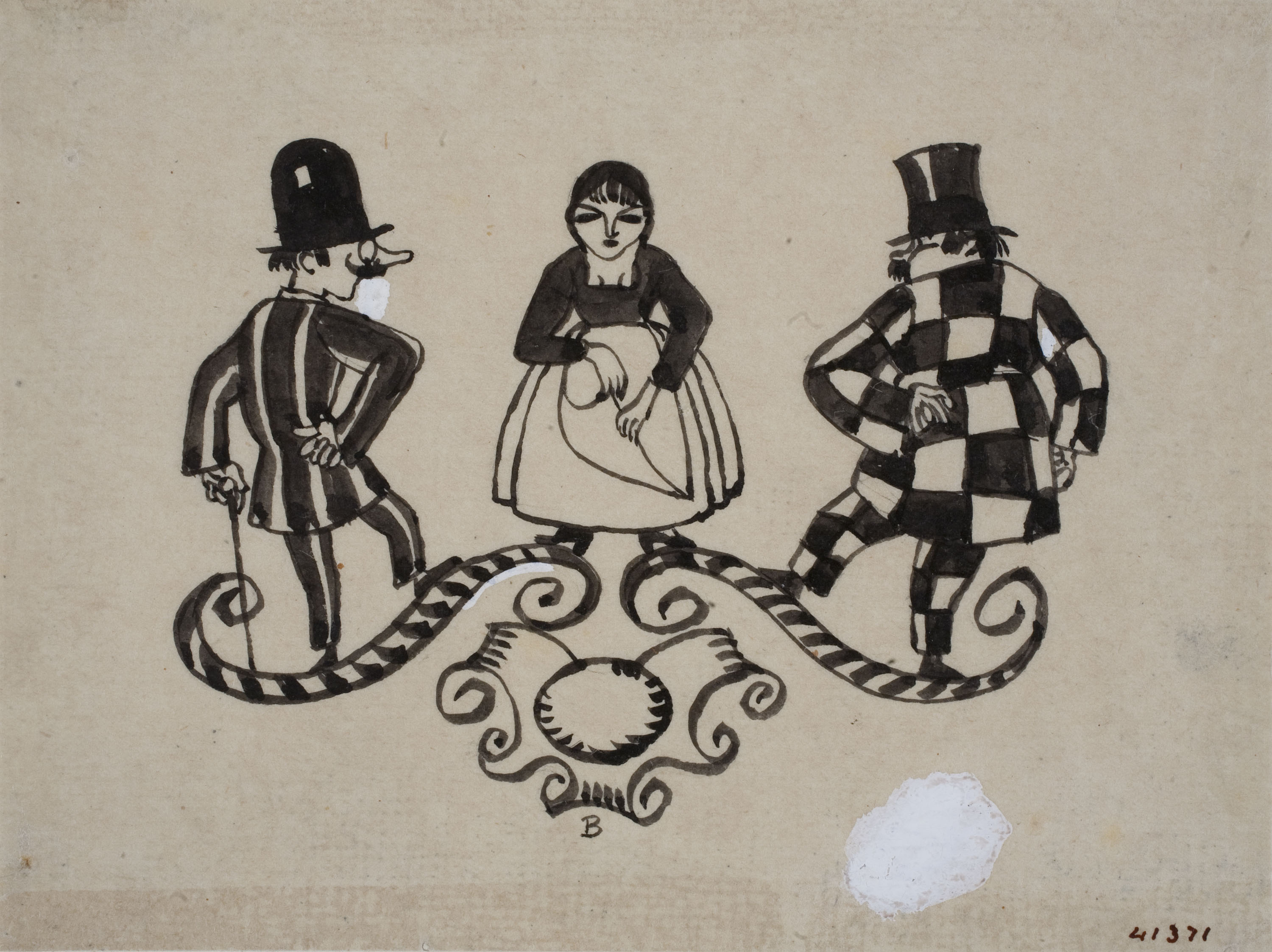 image for: Xavier Nogués - Composició ornamental amb figures - Cap a 1914