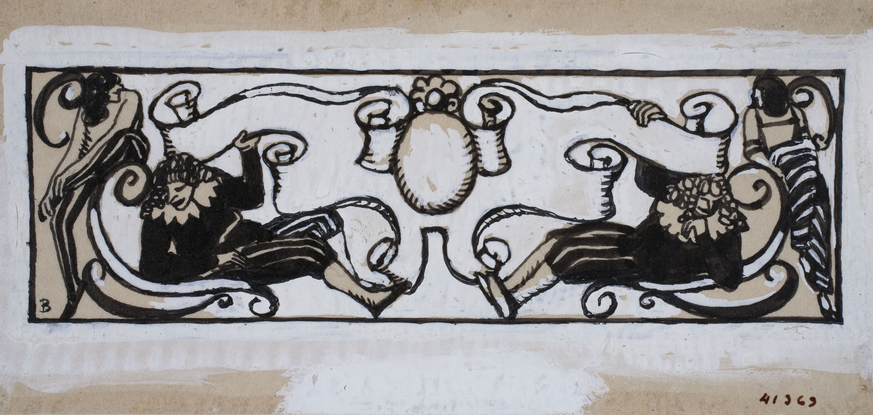 image for: Xavier Nogués - Composició ornamental amb figures - 1914