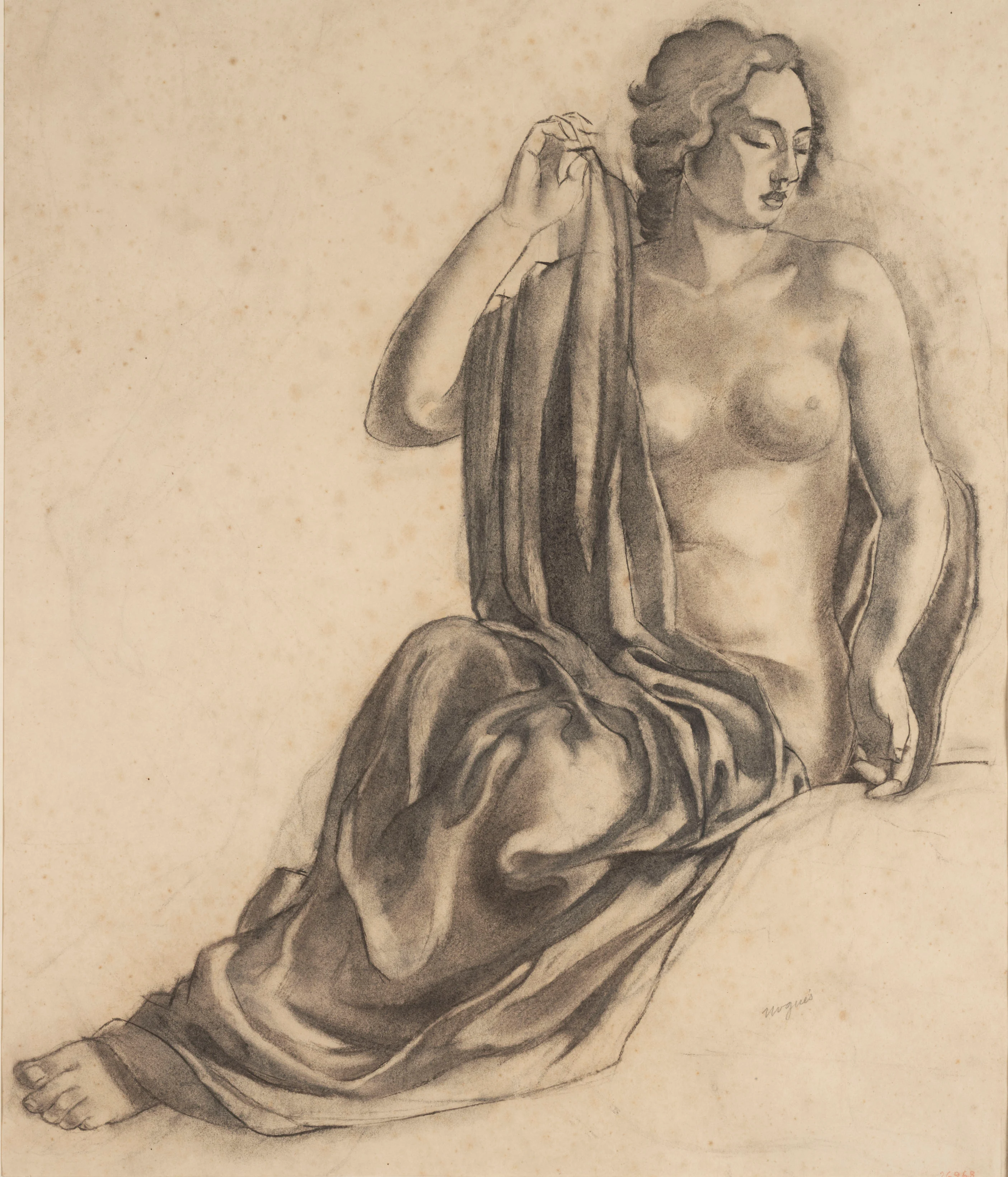 image for: Xavier Nogués - Nu femení. Estudi preparatori per a la decoració mural del despatx de l'alcalde a la Casa de la Ciutat de Barcelona - Cap a 1929-1933