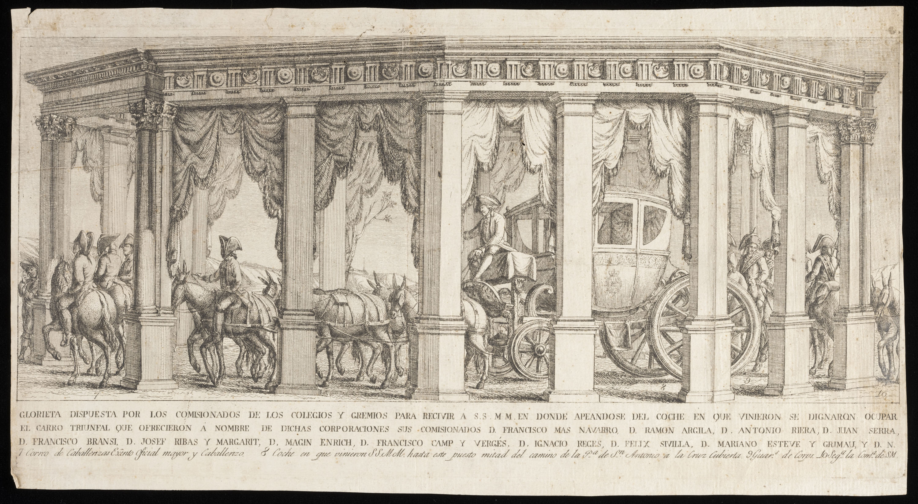 image for: Bonaventura Planella - Glorieta i carro triomfal ofert a Carles IV i Maria Lluïsa de Parma amb motiu de la seva arribada a Barcelona - 1802