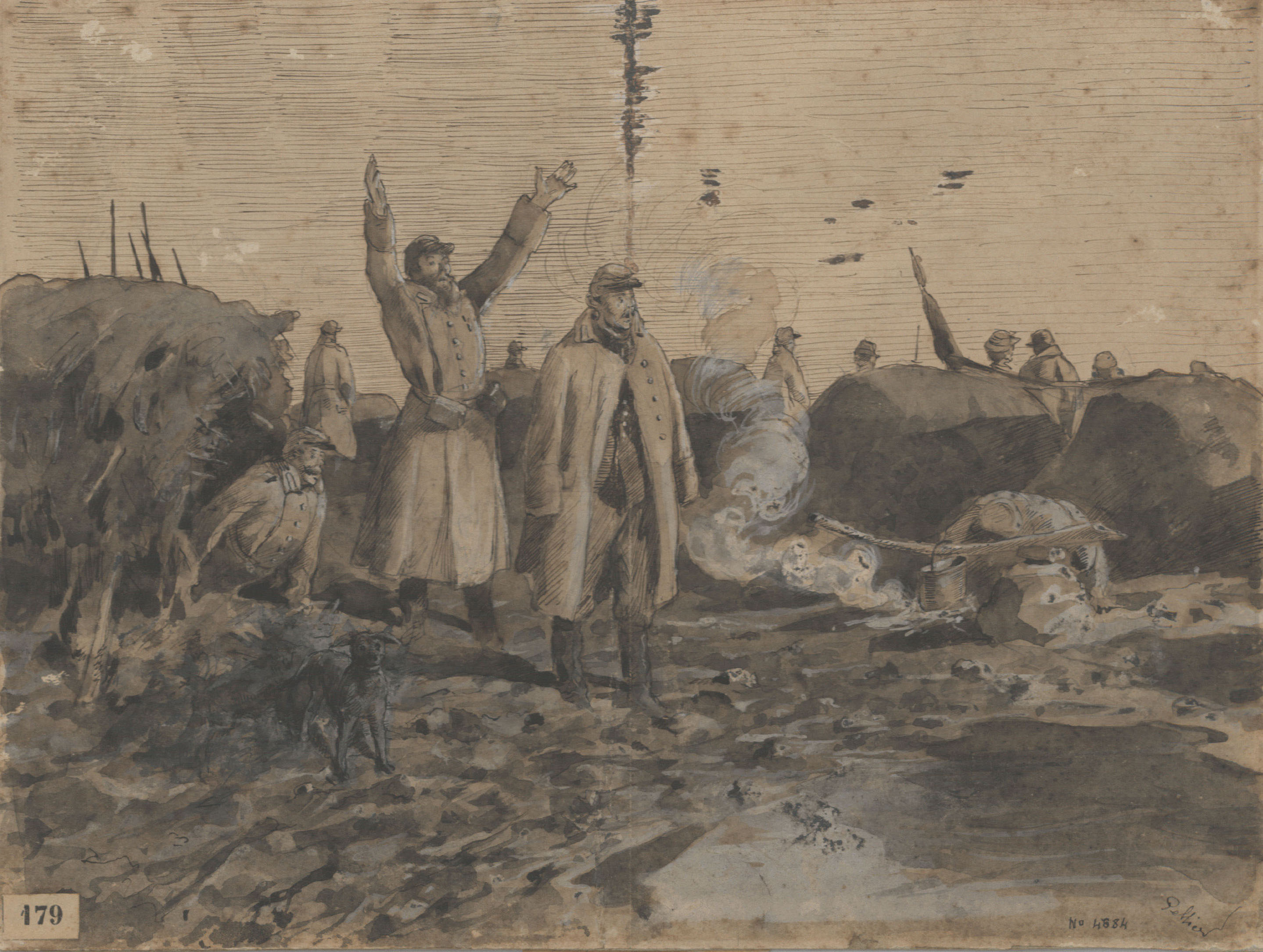image for: Josep Lluís Pellicer - A les trinxeres - 1877
