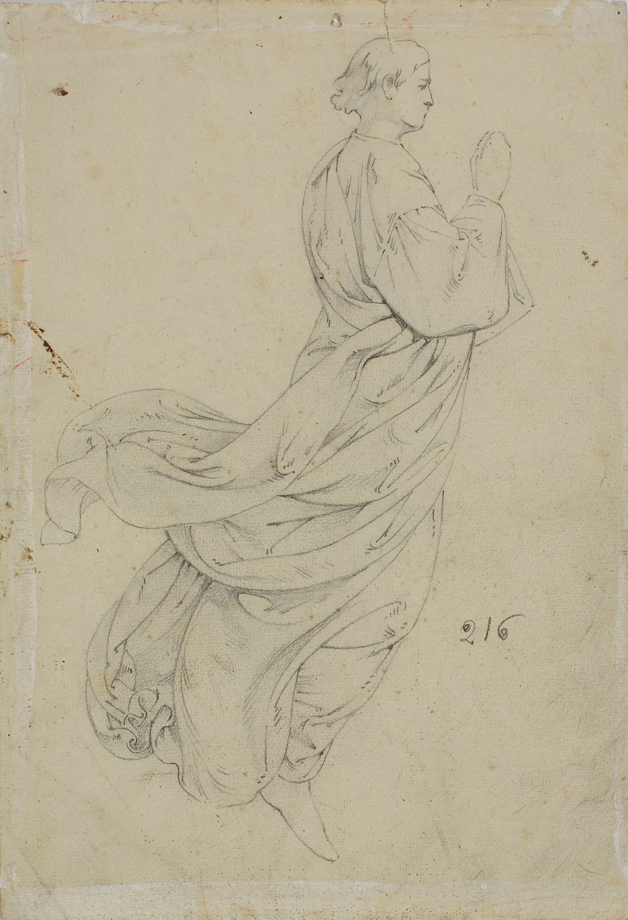 image for: Claudi Lorenzale - Estudi d'àngel per al quadre de «L'Assumpció de la Mare de Déu» (anvers) / Estudi d'àngel per al quadre de «L'Assumpció de la Mare de Déu» (revers) - Cap a 1871 [1]