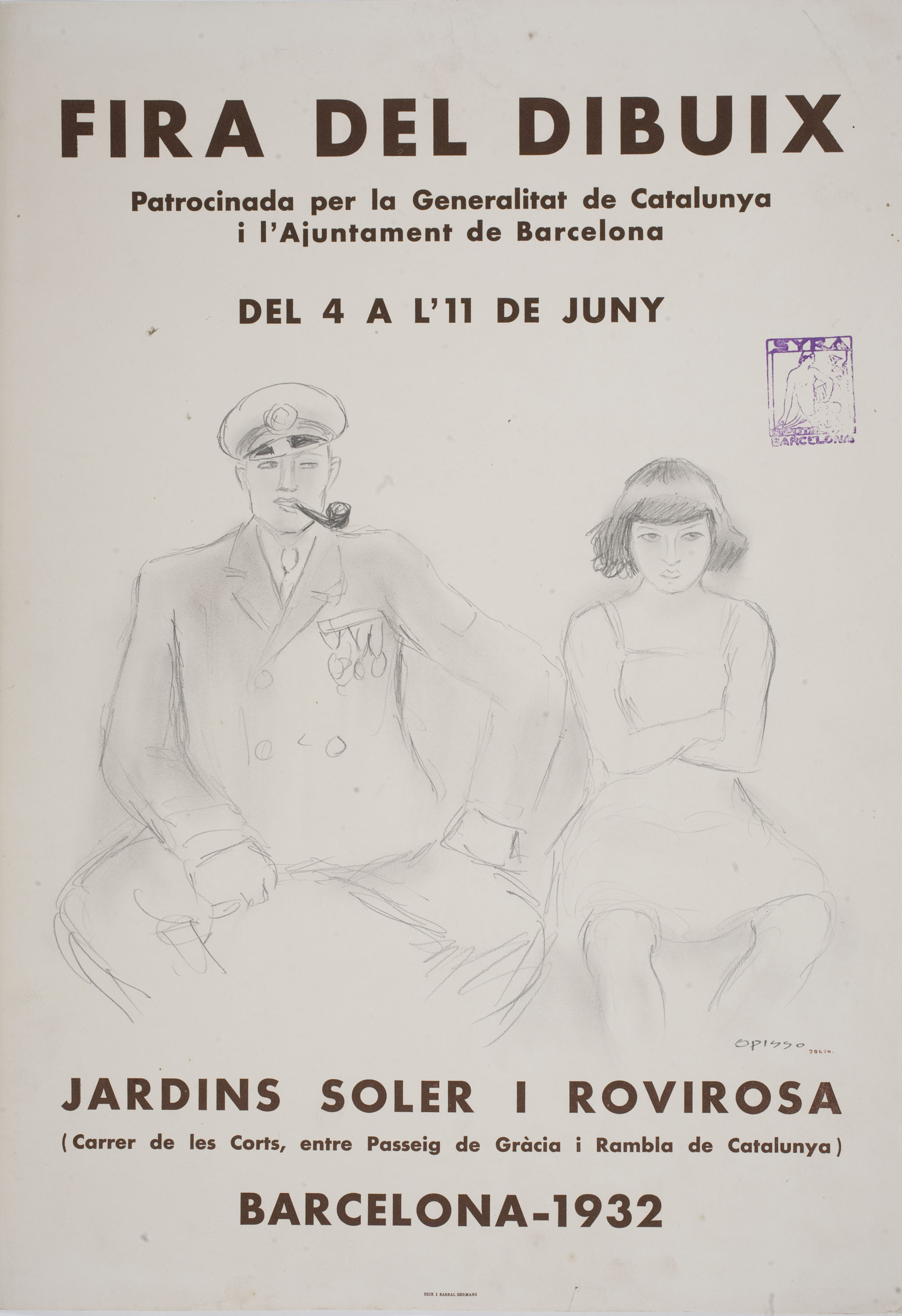 Ricard Opisso - Mariner i nena (projecte de cartell per a la Fira del Dibuix de 1932) - Cap a 1932 image for: Ricard Opisso - Mariner i nena (projecte de cartell per a la Fira del Dibuix de 1932) - Cap a 1932
