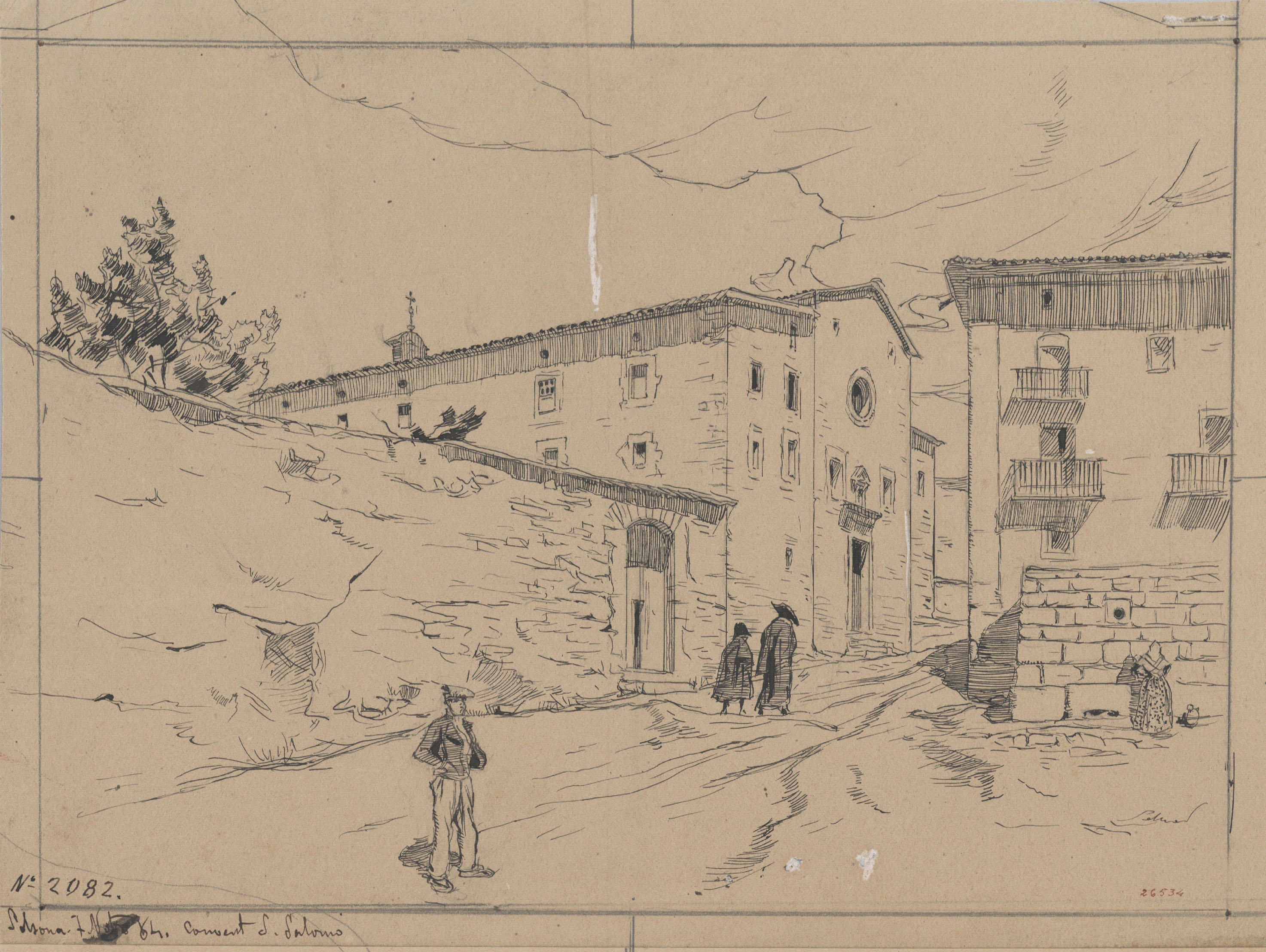 Josep Lluís Pellicer - Convent de Salomó, a Solsona - 1864 image for: Josep Lluís Pellicer - Convent de Salomó, a Solsona - 1864