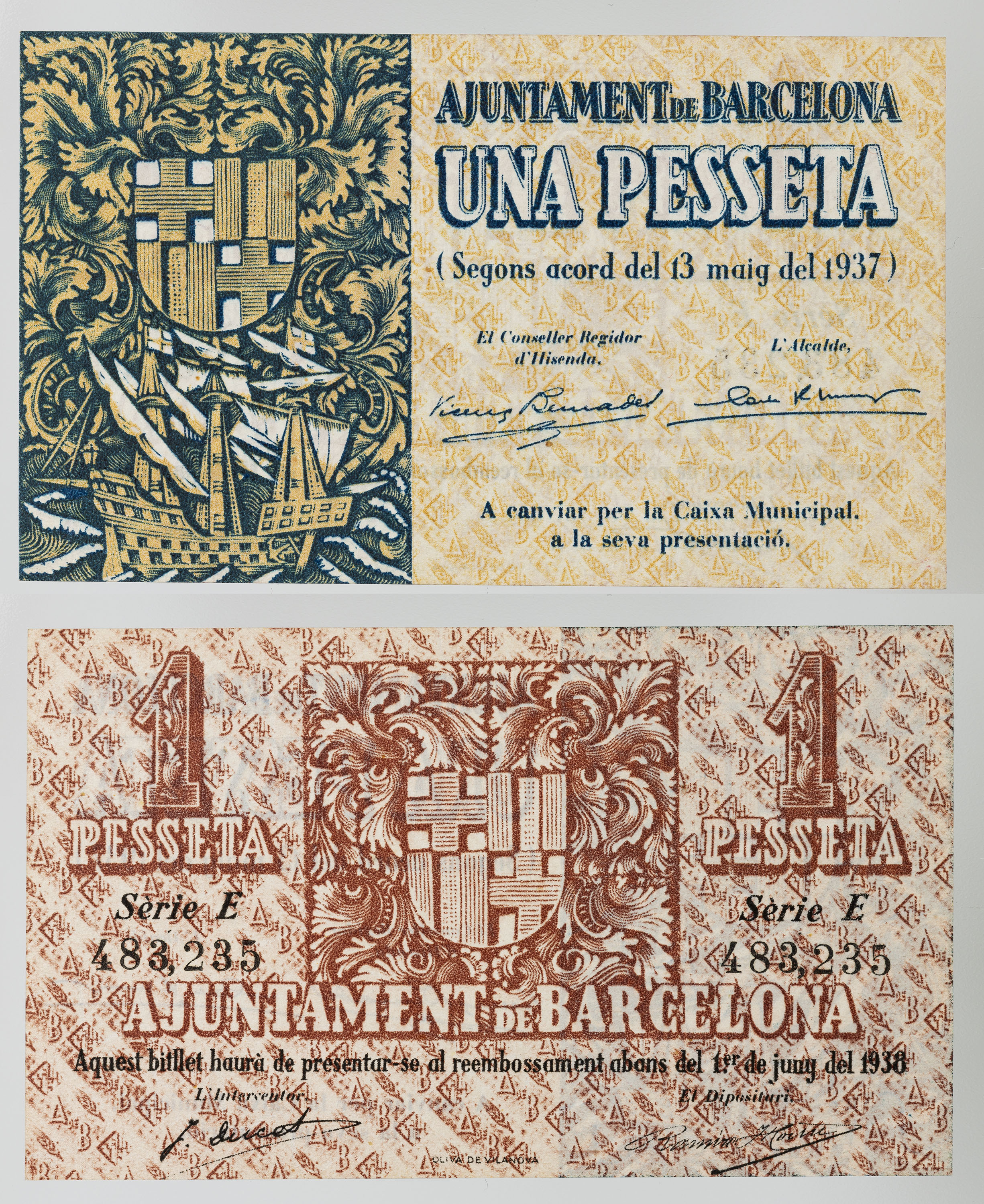 image for: No author avaliable - 1 pesseta - 1937