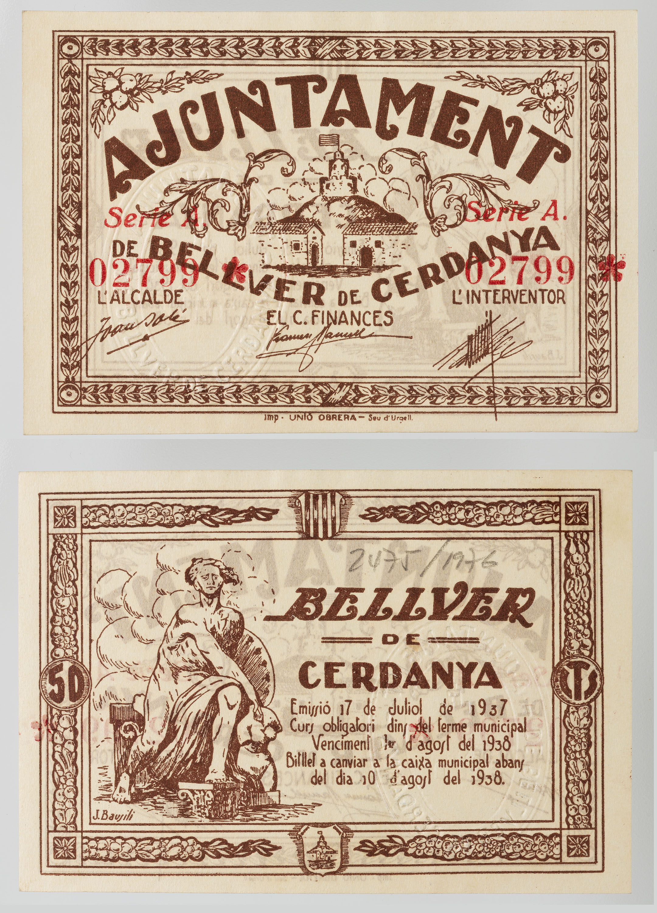 image for: No author avaliable - 50 cèntims - 1937