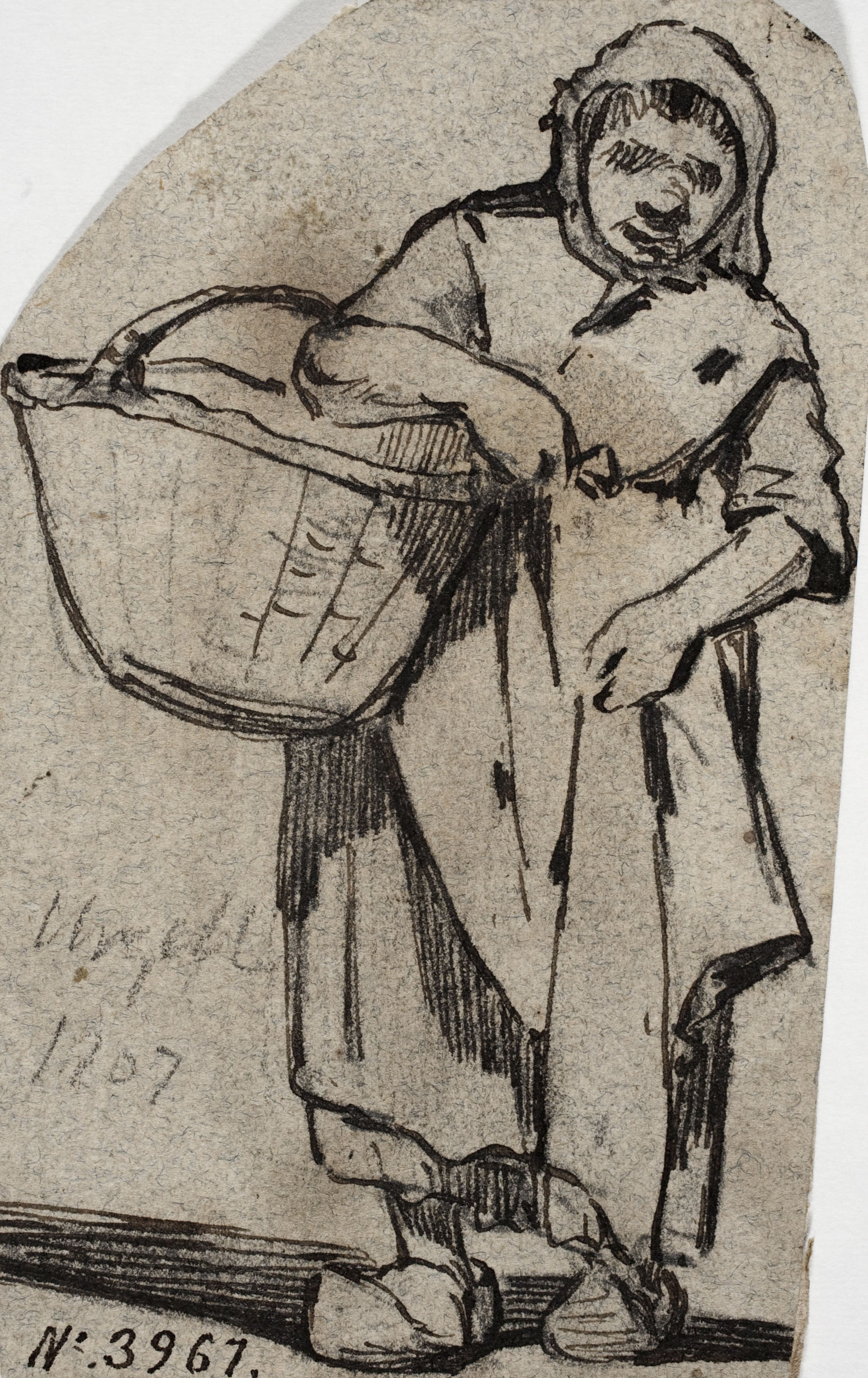 Modest Urgell - Camperola amb cistell - Cap a 1861-1888 image for: Modest Urgell - Camperola amb cistell - Cap a 1861-1888