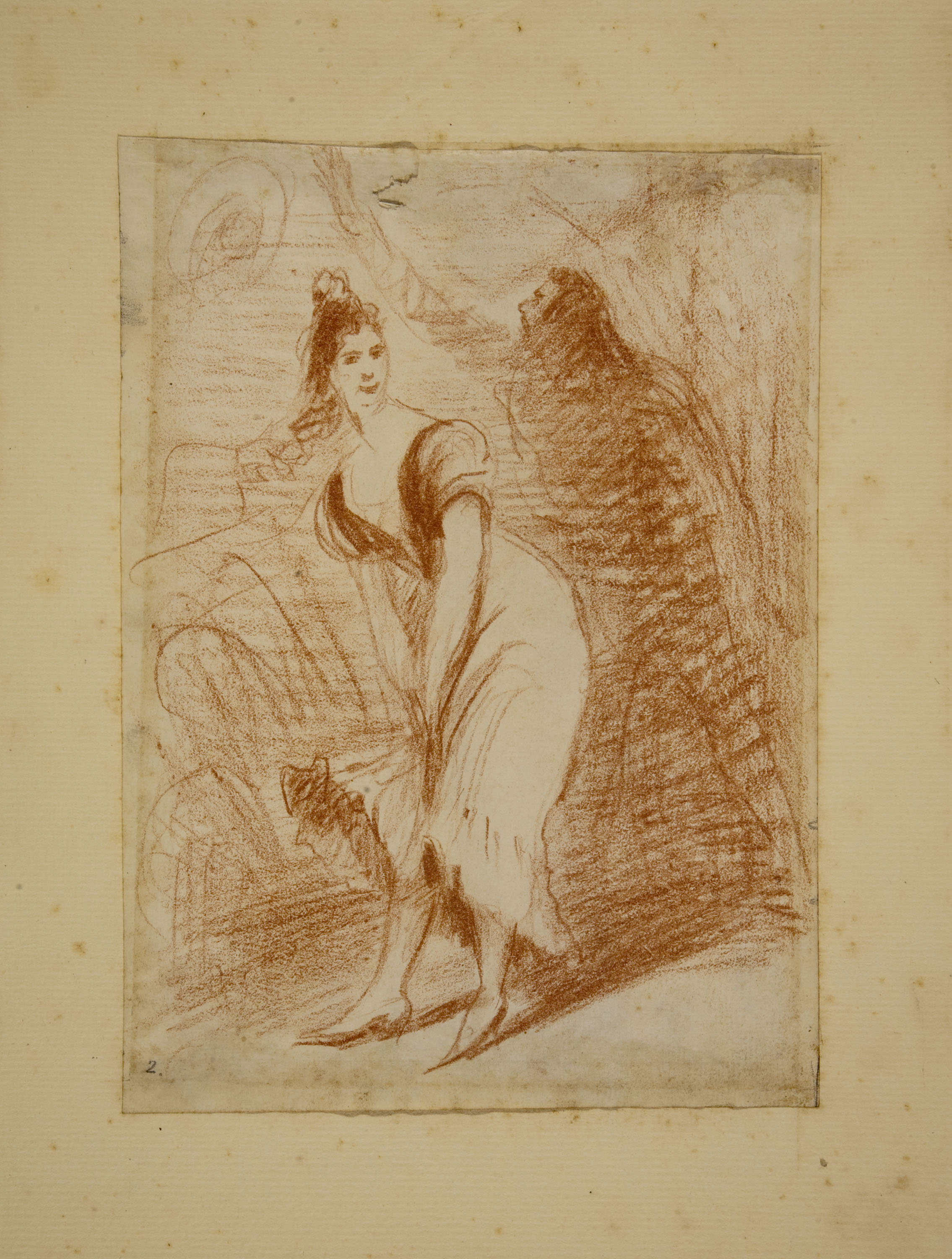 Eugenio Lucas Velázquez - Dues figures - Cap a 1850-1870 image for: Eugenio Lucas Velázquez - Dues figures - Cap a 1850-1870