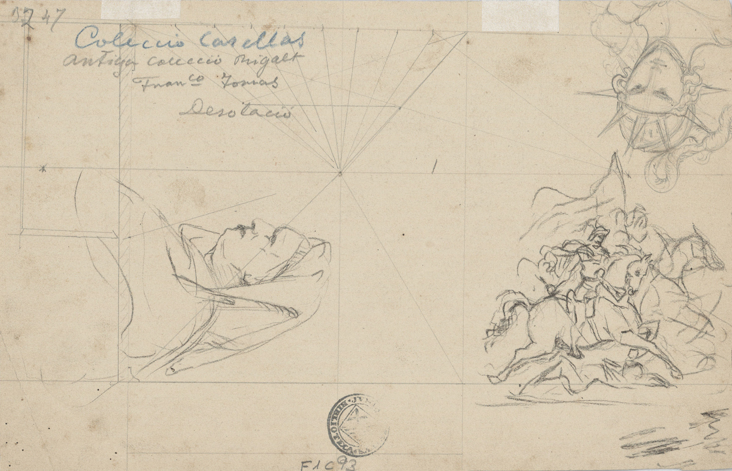 image for: Francesc Torras - Desolació (anvers) / Diversos apunts (revers) - Cap a 1859