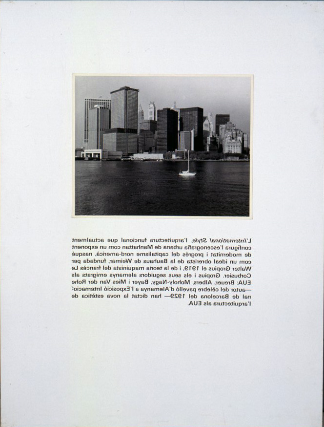 image for: Carles Fontserè - Plafó 114. 1970-84: els nous gratacels. Gratacels a la Sisena Avinguda, vista des del mar - 1955-1968