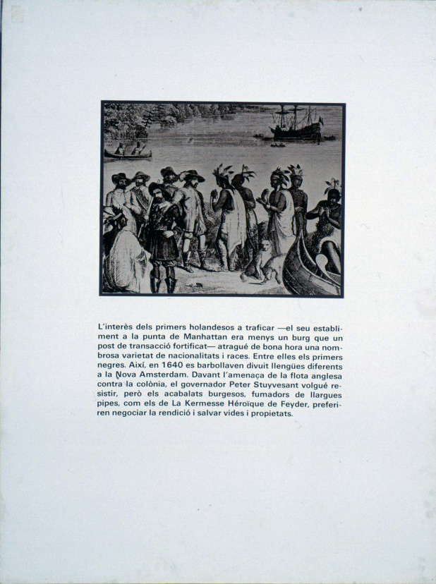 image for: Carles Fontserè - Plafó 3. Primer assentament: 1626 «Henri Hudson mercadejant amb Algonquis i Mohawks» - 1984