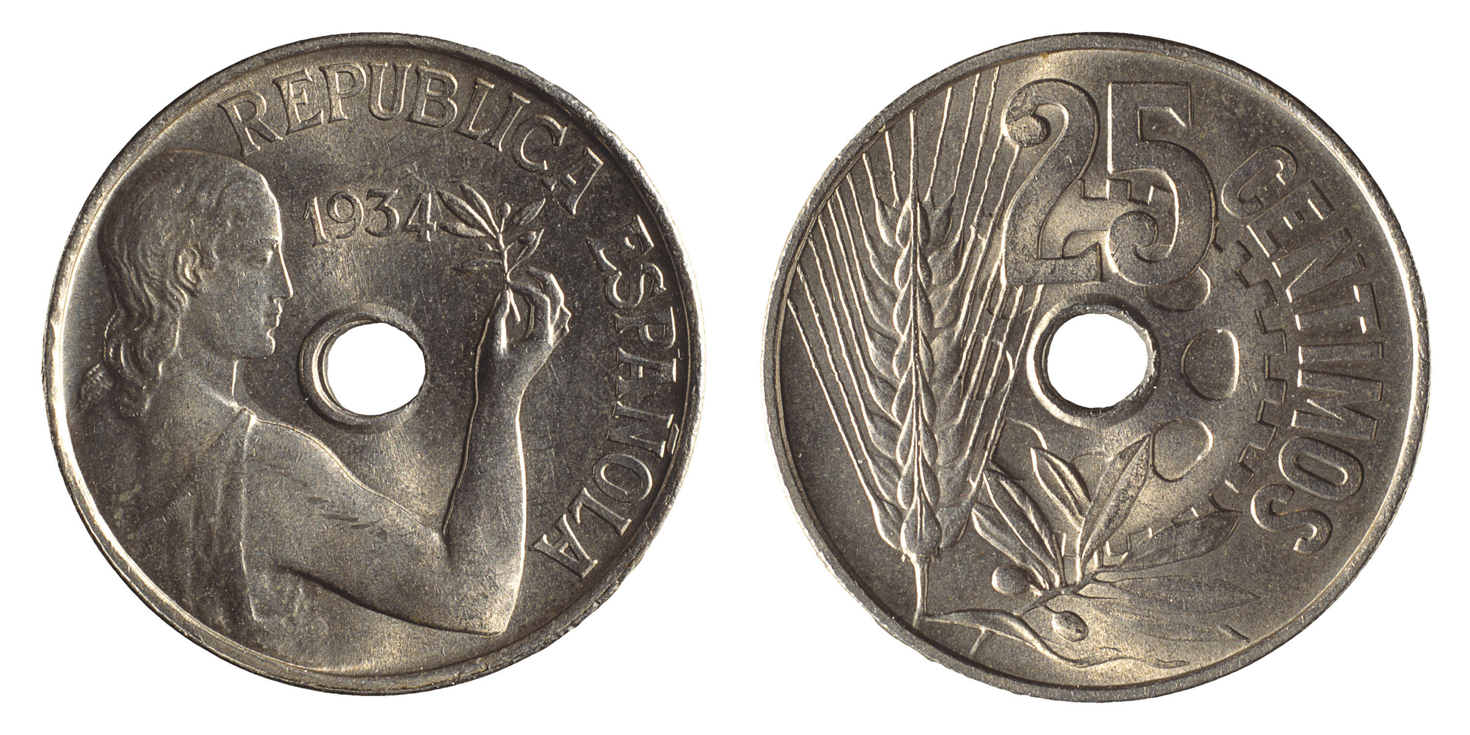image for: Segona República - 25 cèntims - 1934
