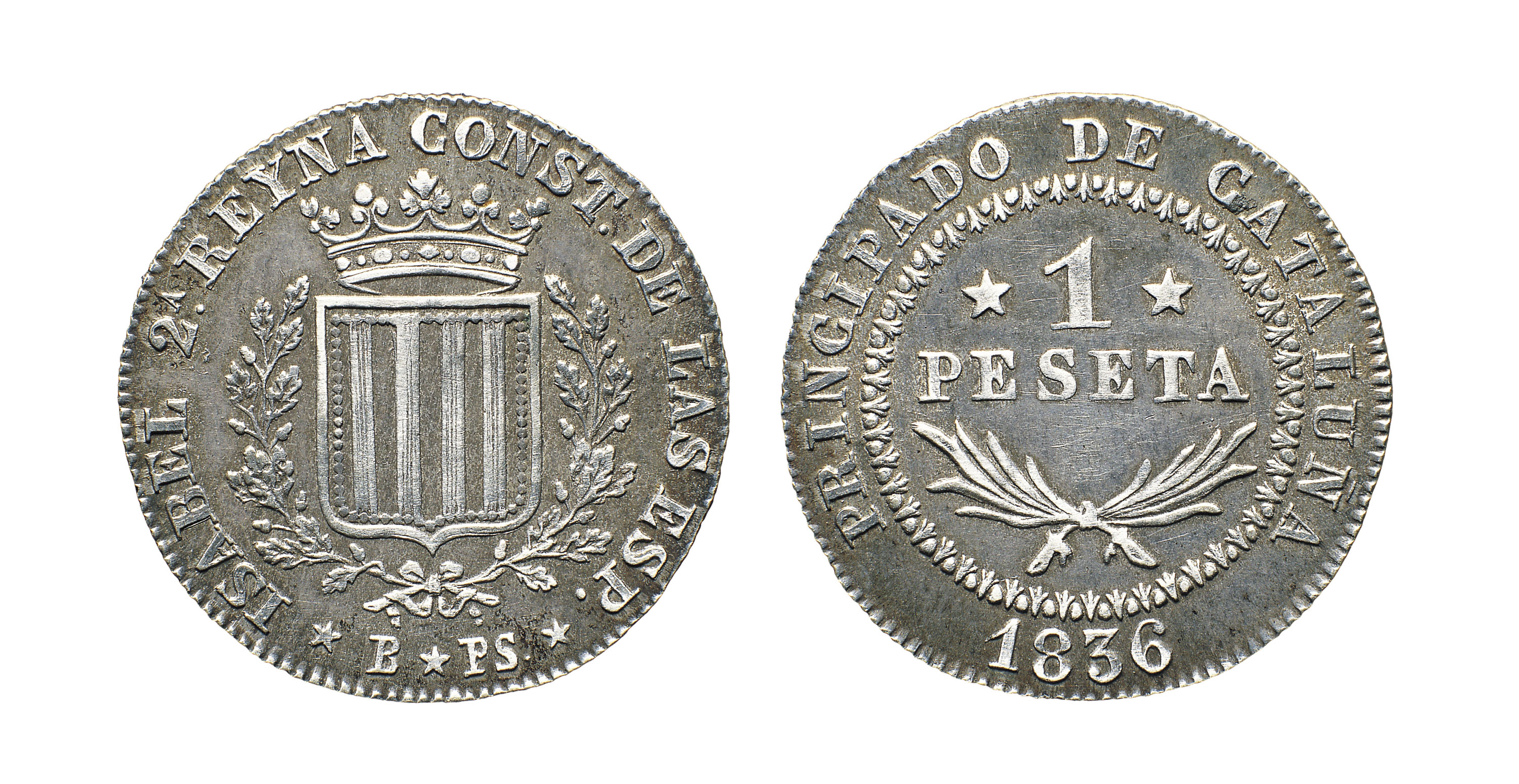 image for: Isabel II d'Espanya - 1 pesseta - 1836