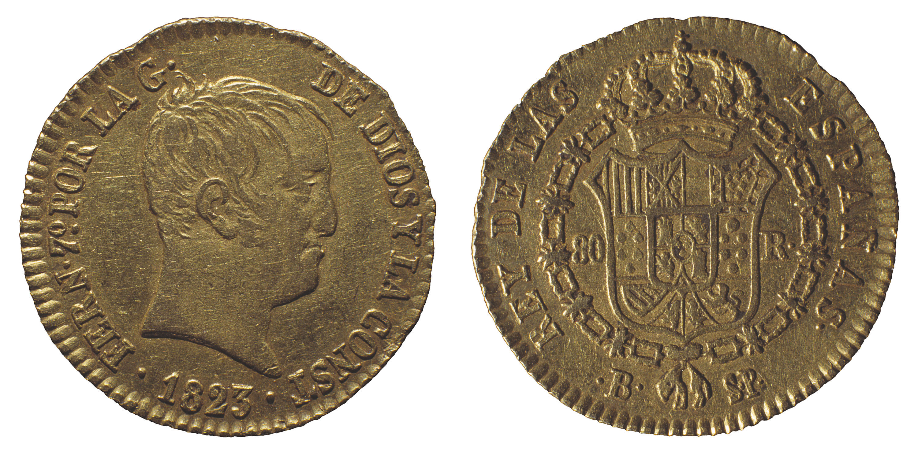 image for: Ferran VII d'Espanya - 80 rals - 1823