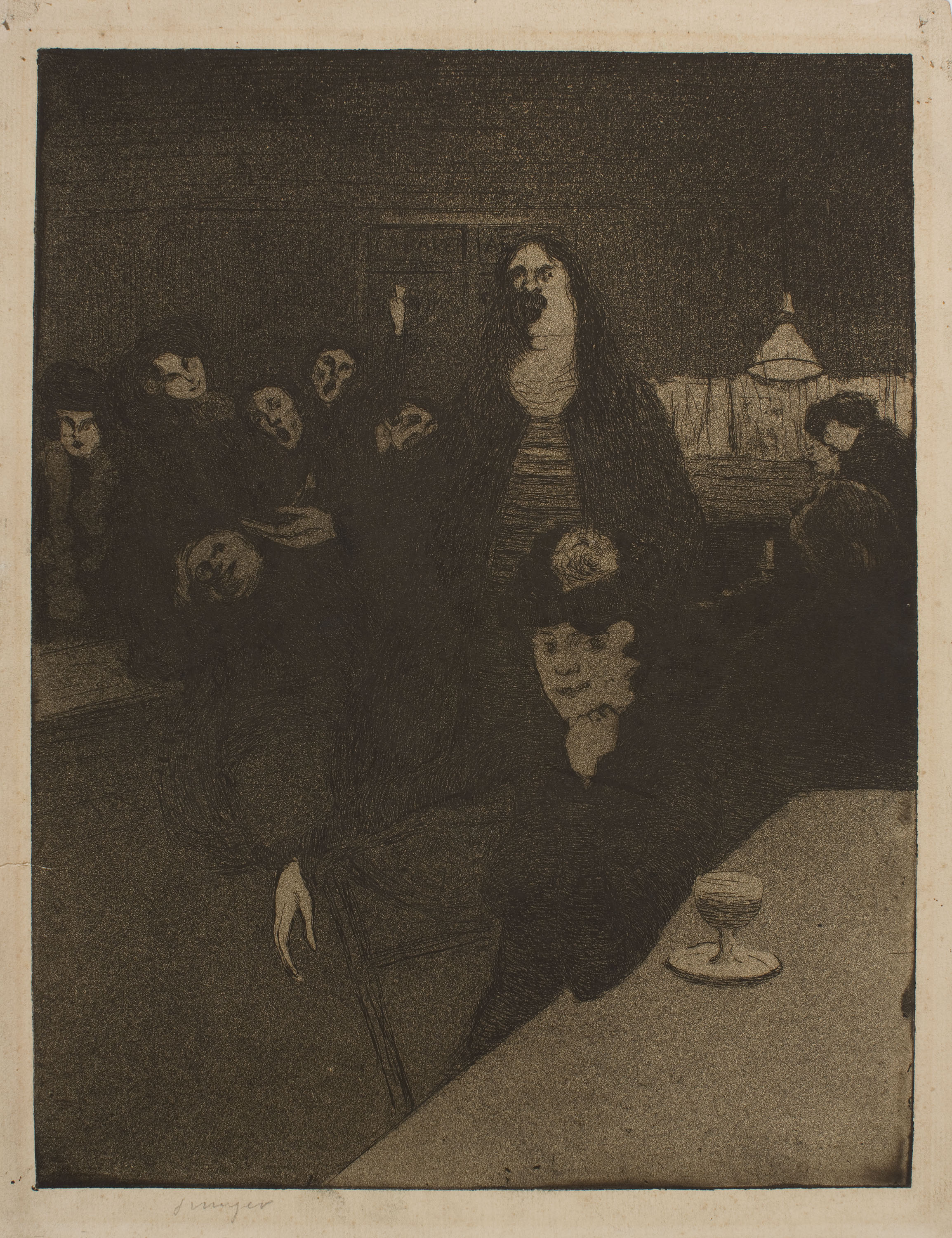 image for: Joaquim Sunyer - Interior de cabaret a Montmartre - Cap a 1898