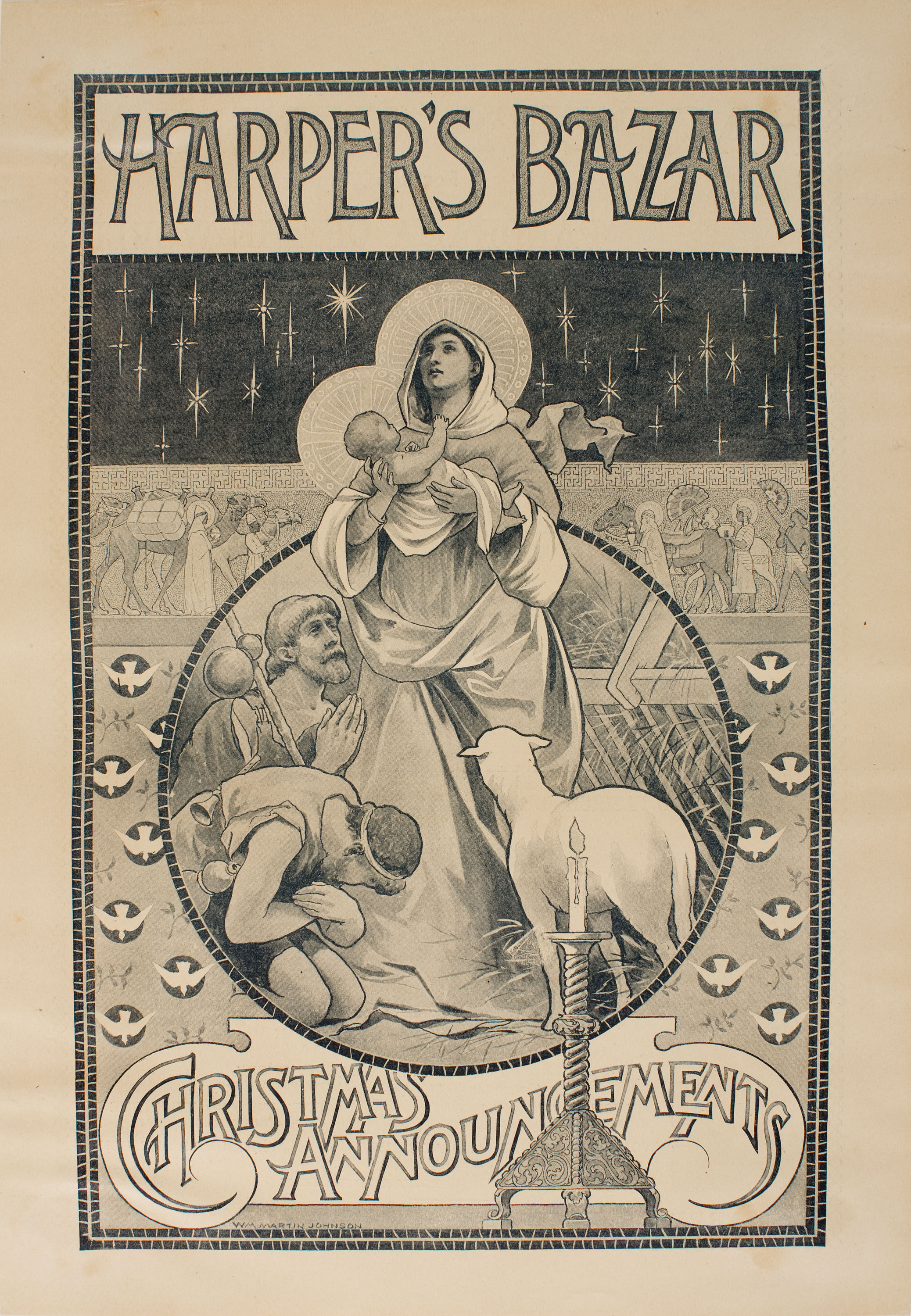 image for: William Martin Johnson - Harper's Bazar. Christmas Announcements - 1893